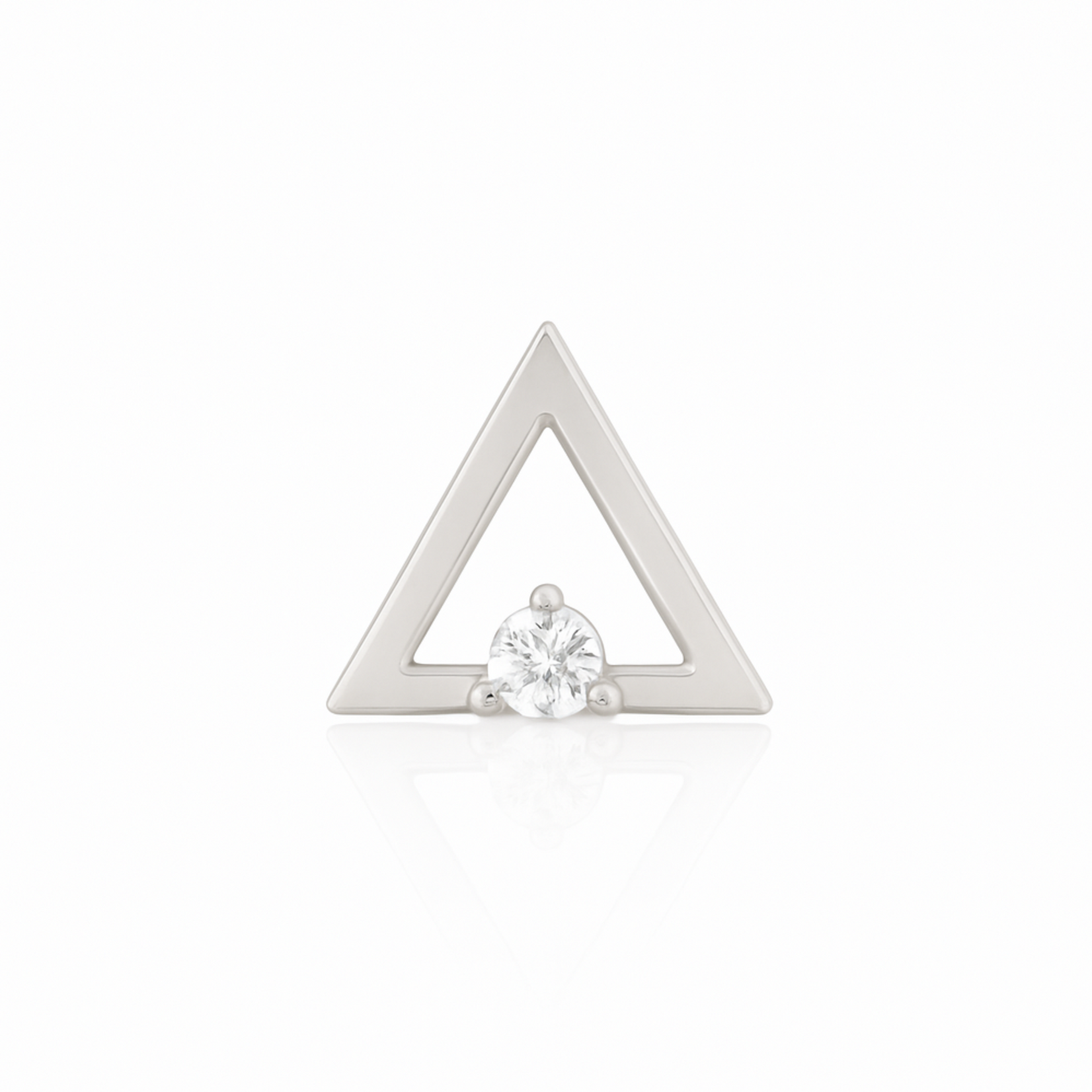 Junipurr Triangle with cubic zirconia 14k white gold