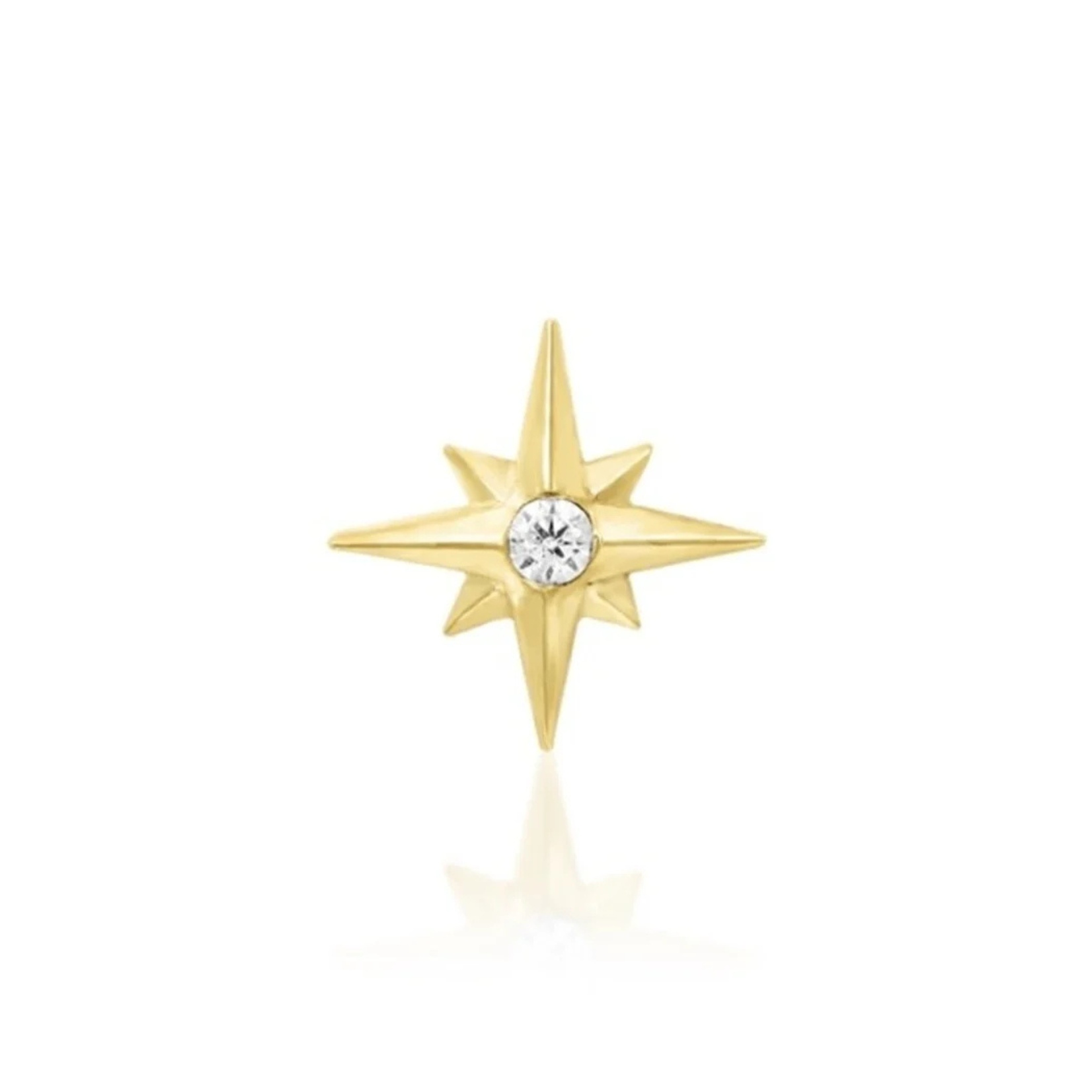 Junipurr Stella 5 mm met zirkonia 14k massief goud
