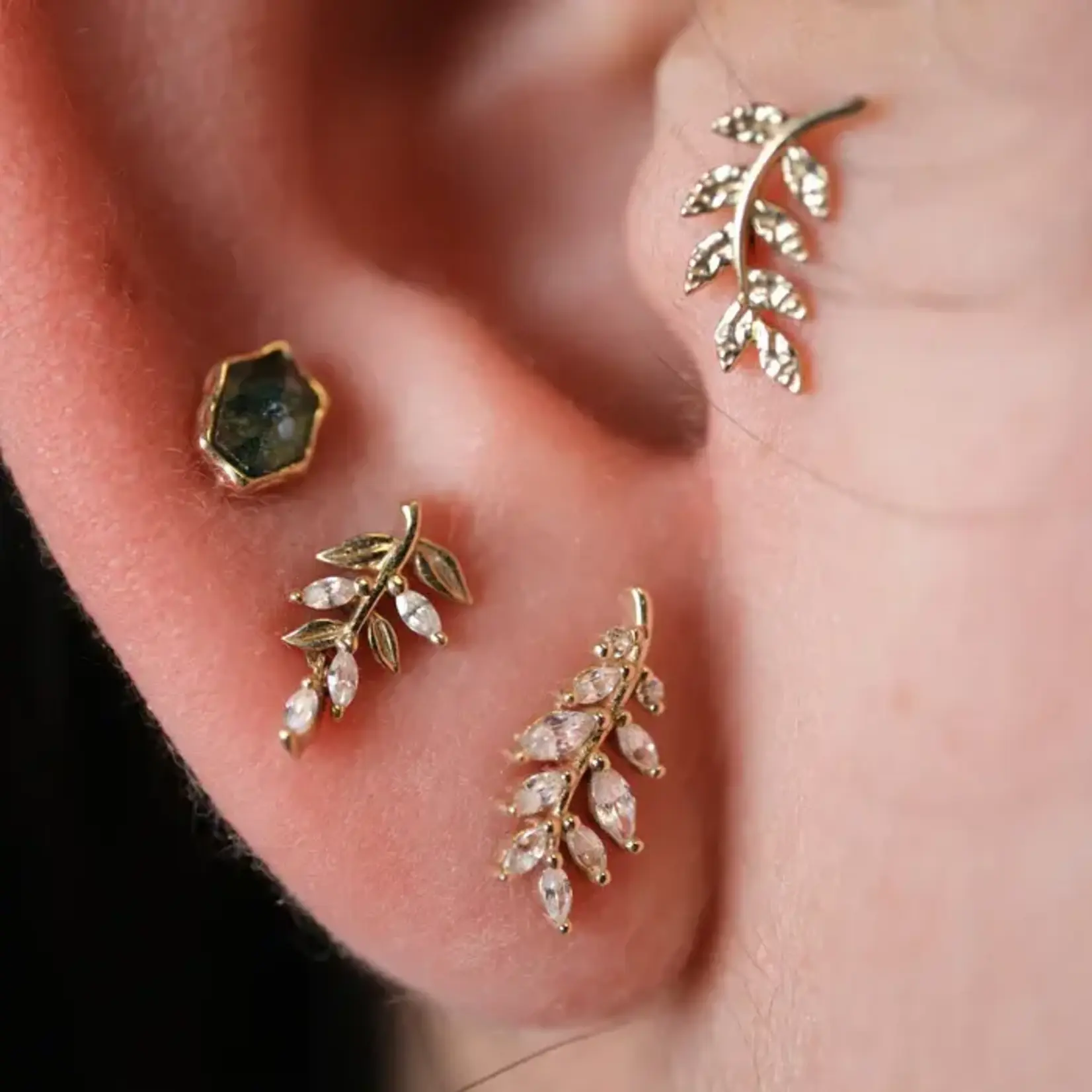 Buddha jewelry Growth met zirkonia 14k massief goud