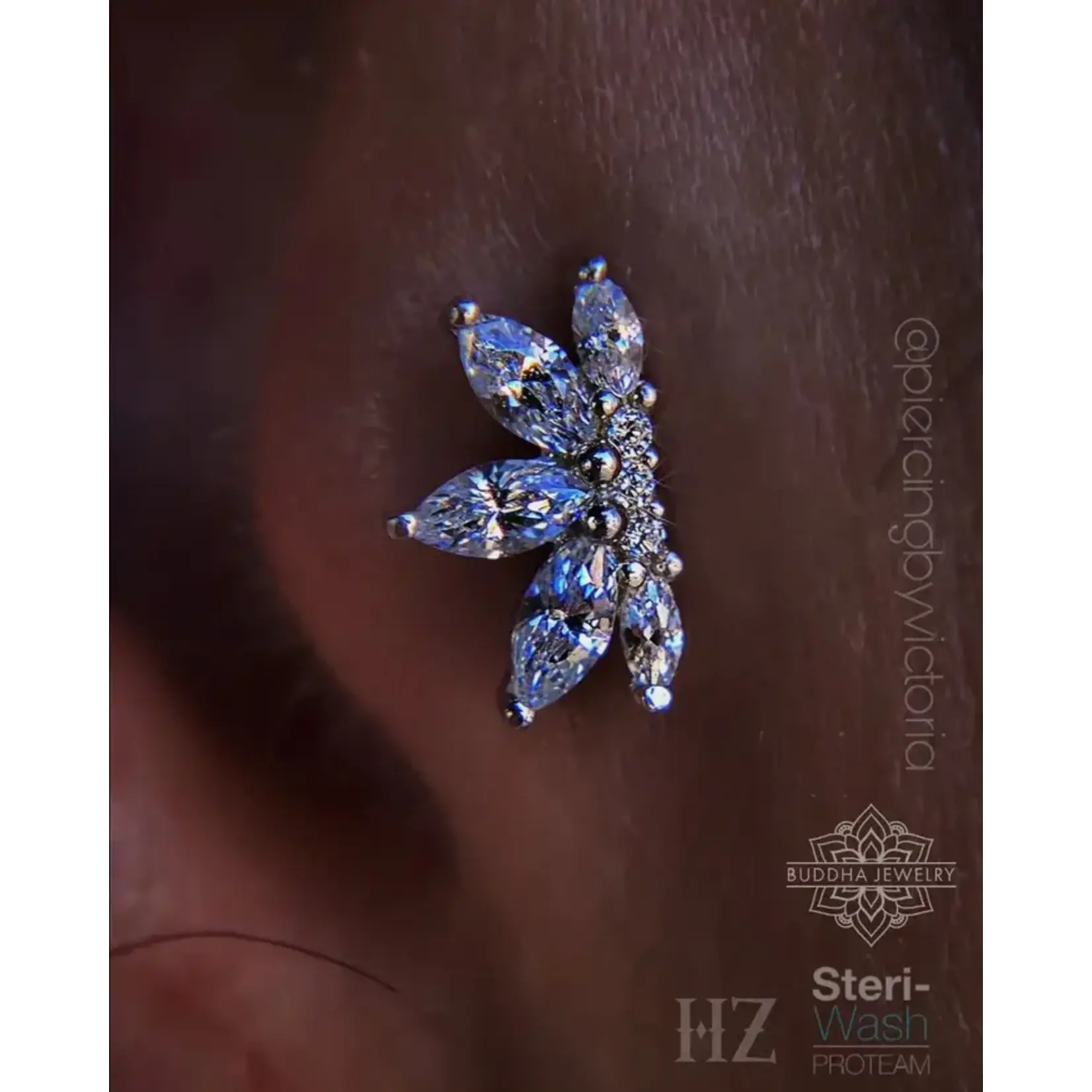 Buddha jewelry Mini Valentina met zirkonia 14k witgoud