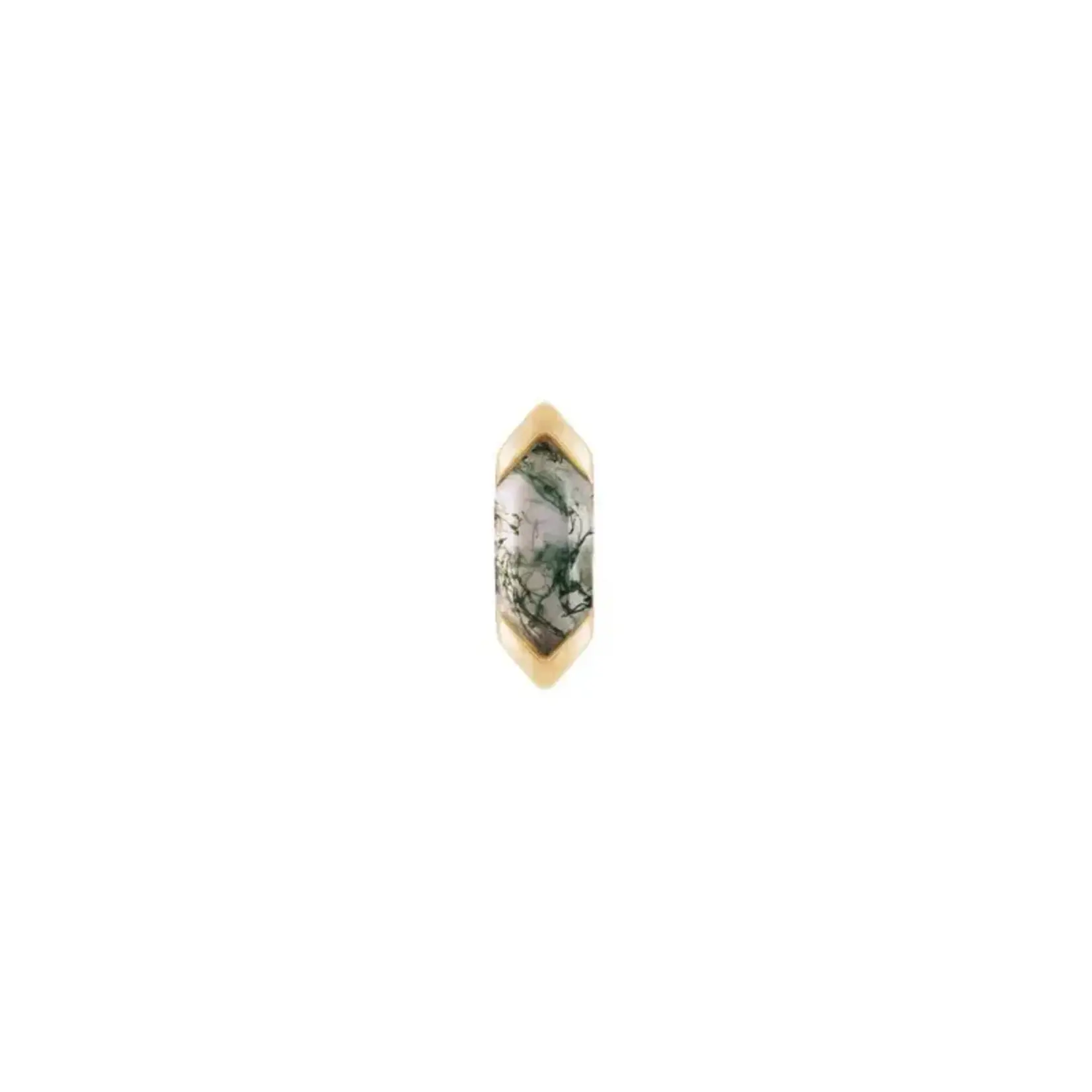 Buddha jewelry Mystic with moss agate 14k YELLOW gold