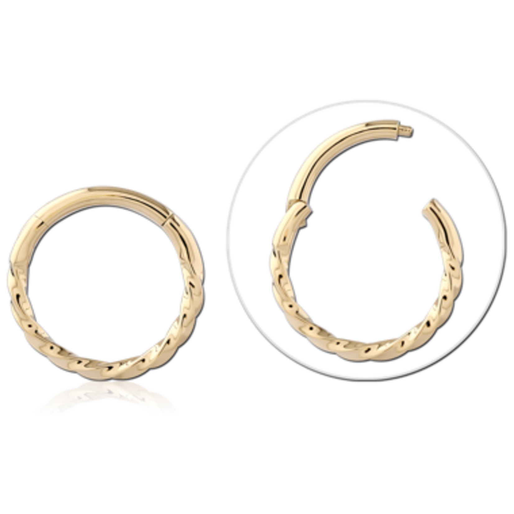 Inkorporated Twist rope click ring 8mm 14k solid gold