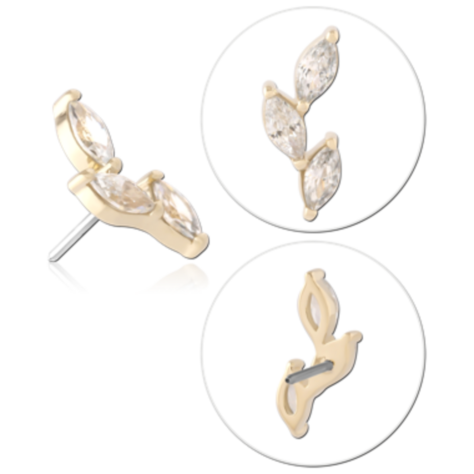 Inkorporated Tak met cubic zirconia 14k solid goud