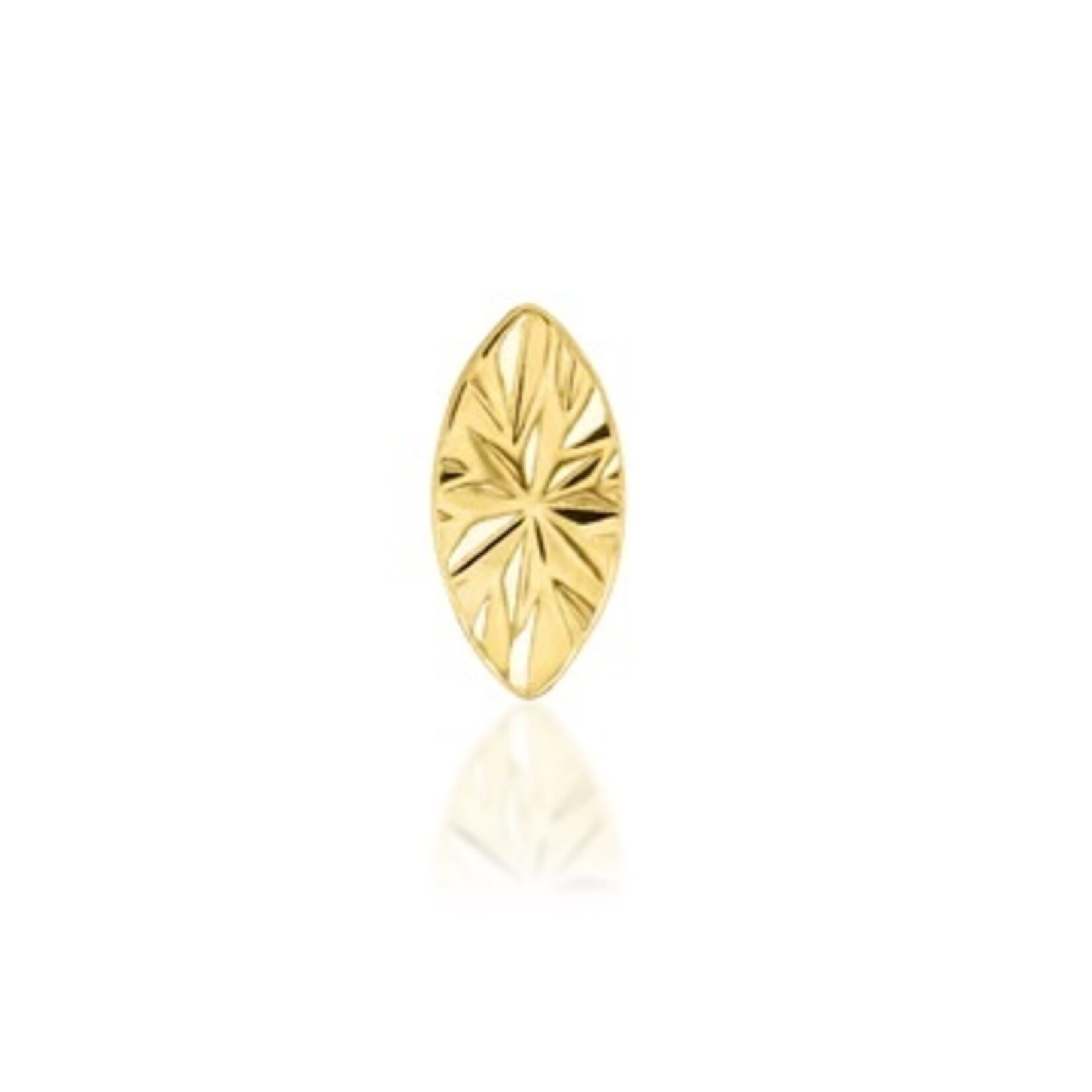 Junipurr Laser Marquise large solid gold 14k