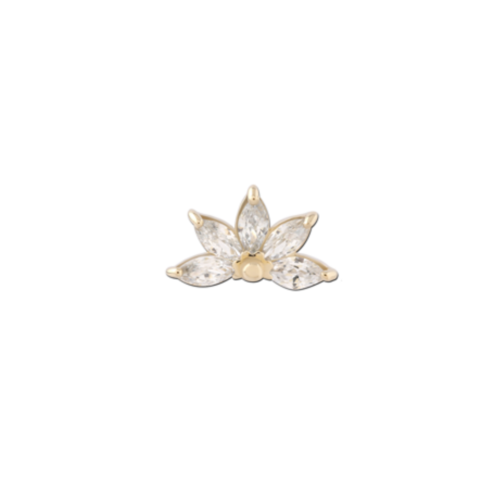 Inkorporated Marquise waaier met cubic zirconia van 14k solid goud