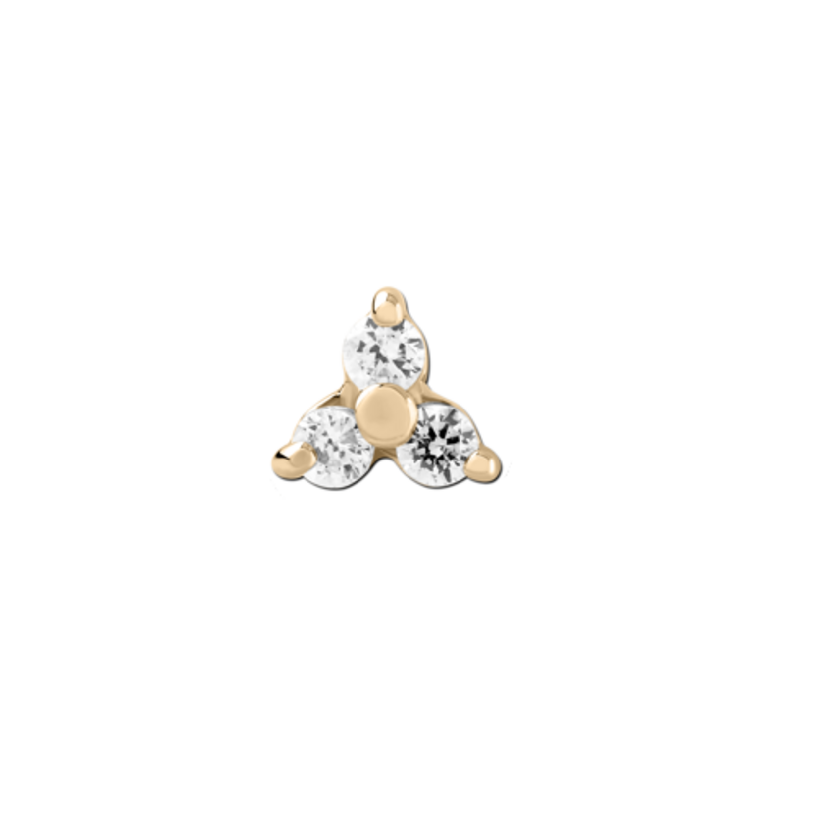 Inkorporated Trinity met cubic zirconia 14k solid goud