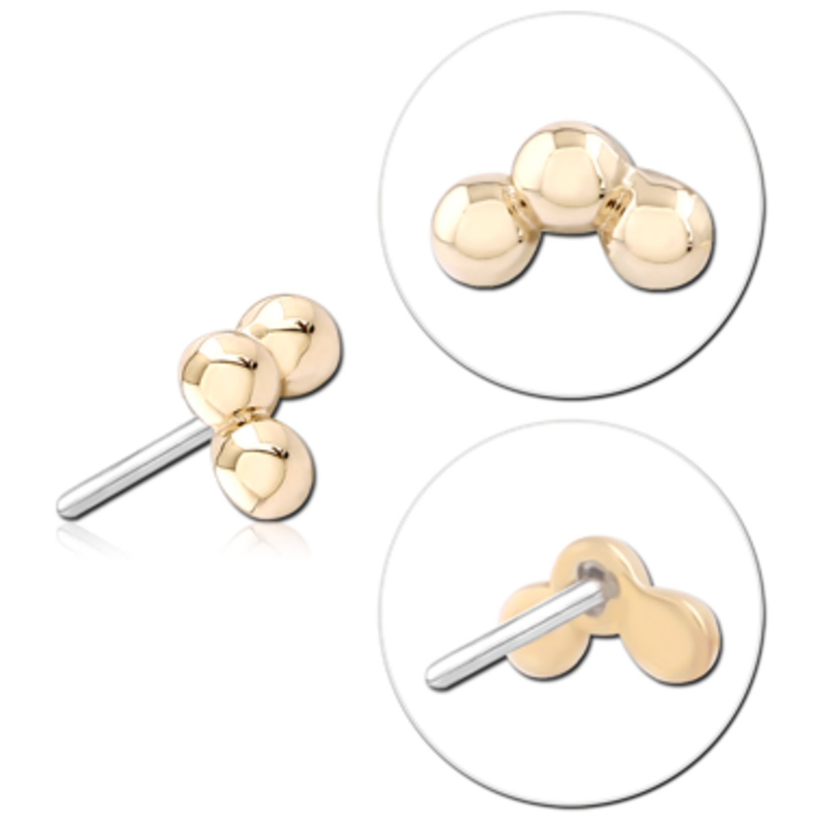 Inkorporated Tri – 4mm kralenboog van 14k solid goud