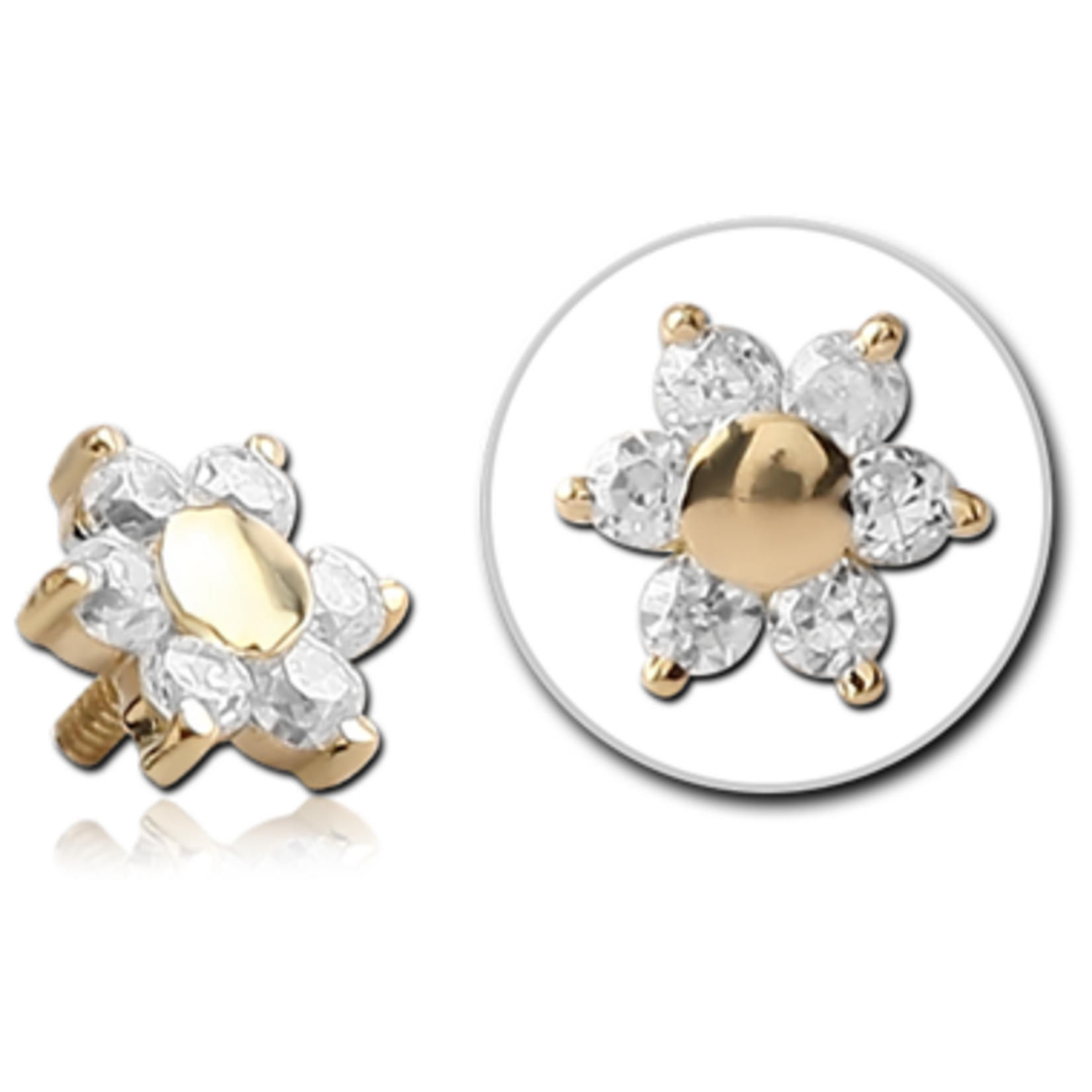 Inkorporated Flower 5mm 14k solid gold (INT thread)