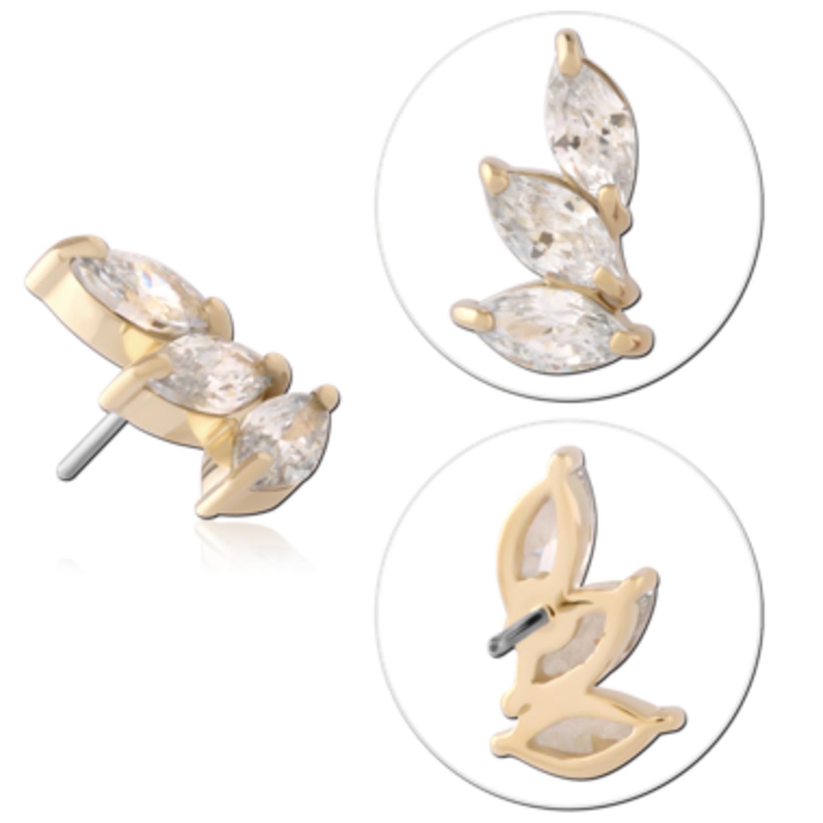 Inkorporated Marquise blad van 14k solid goud