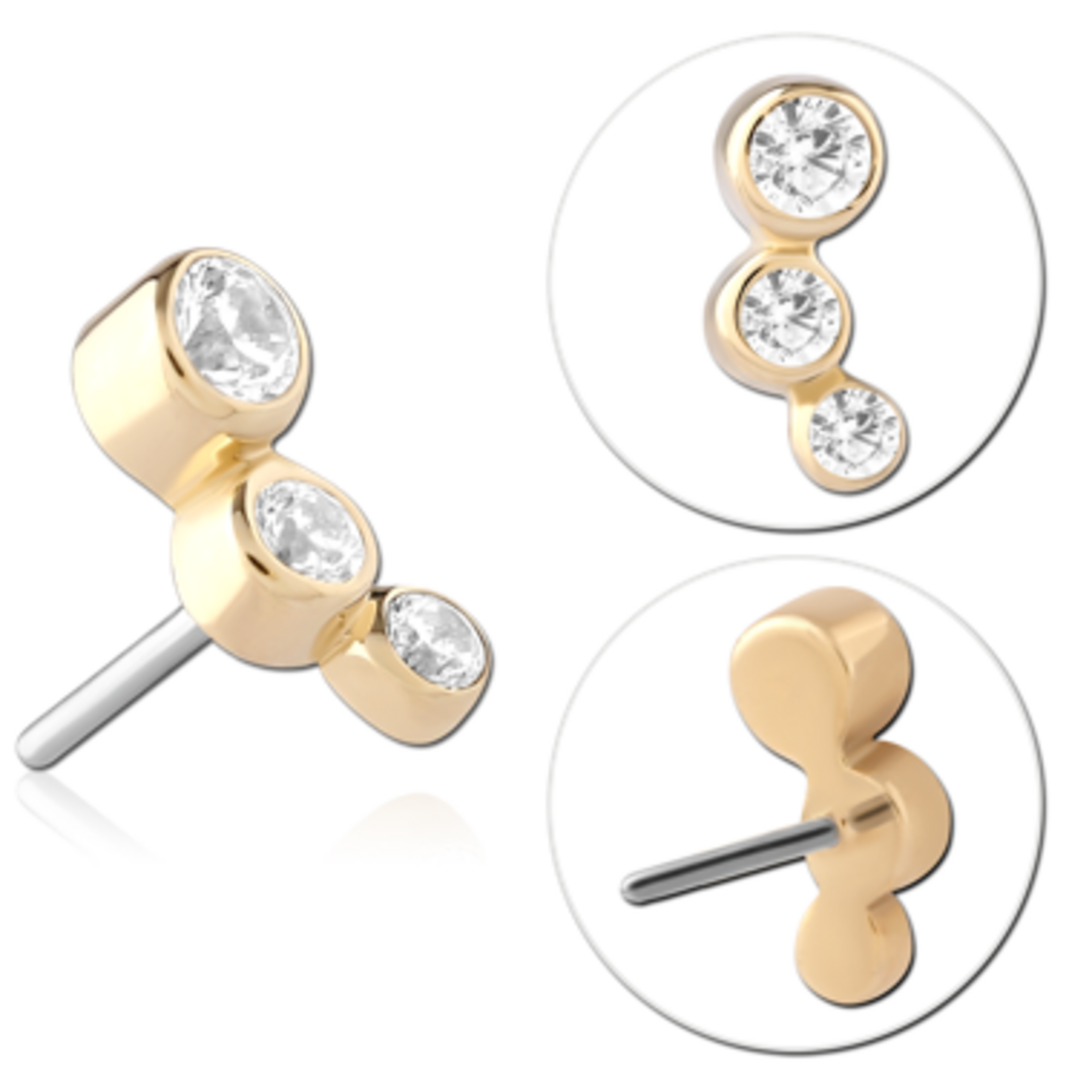 Inkorporated Triple bezel boog van 14k solid goud