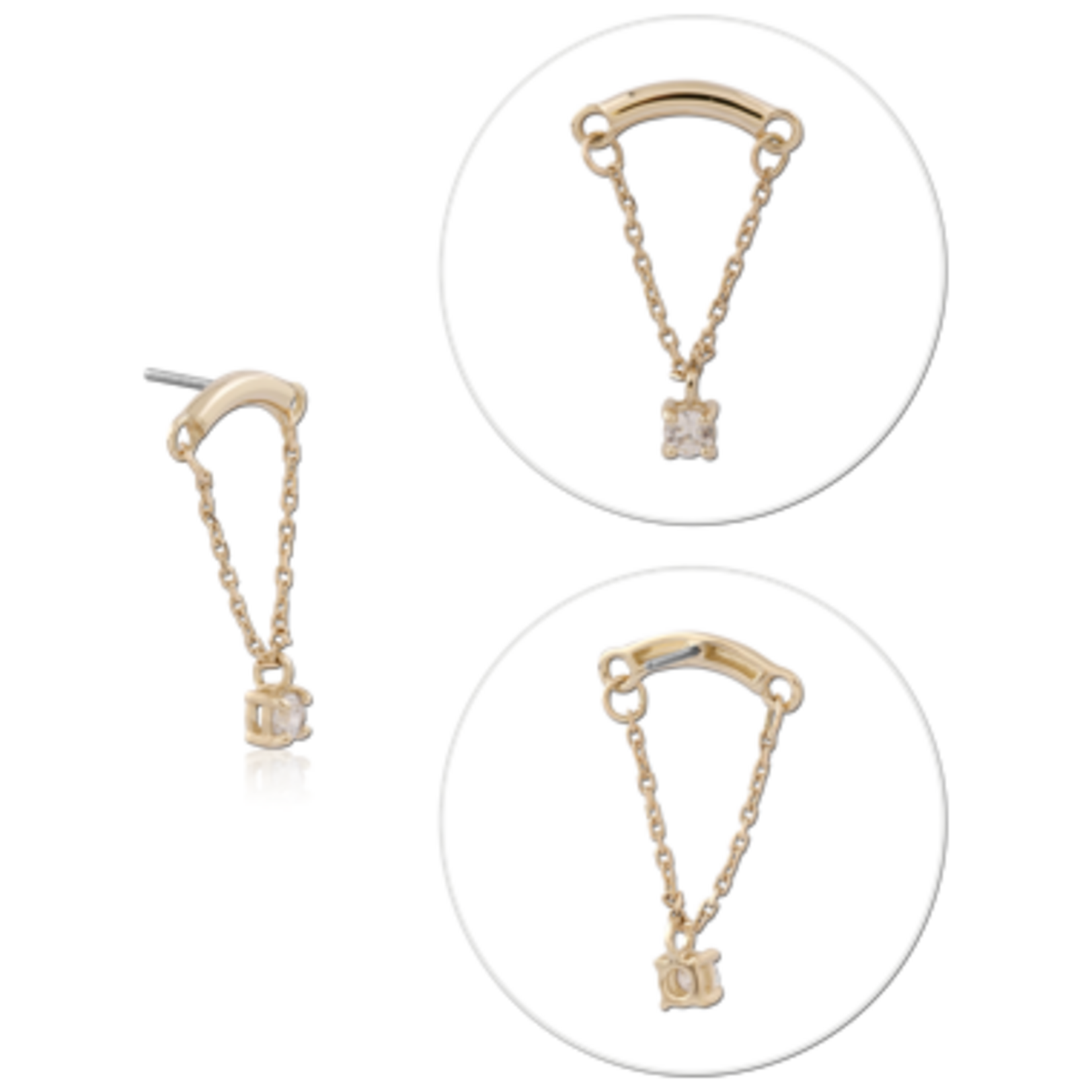 Inkorporated Hidden helix dangle van 14k solid goud