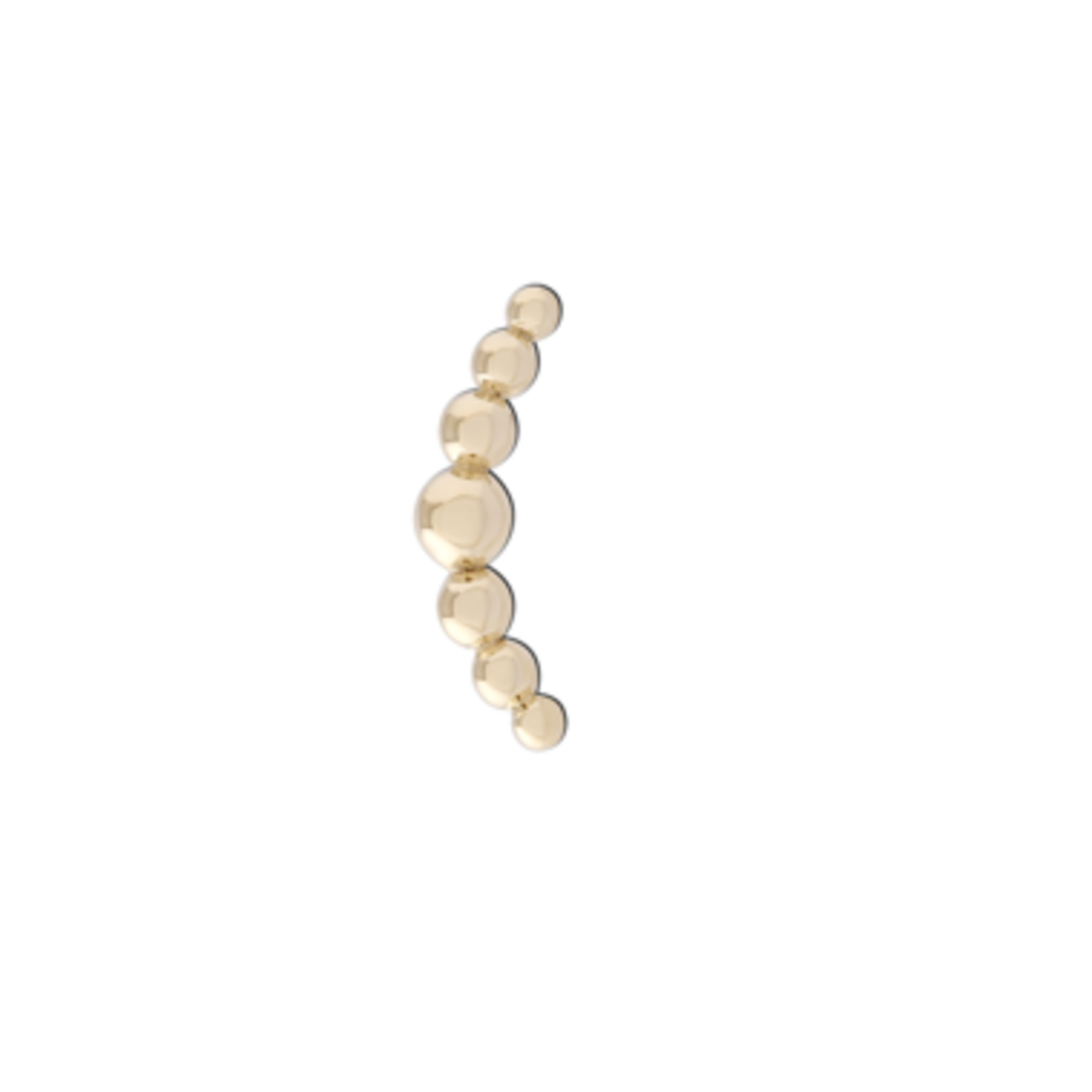 Inkorporated Graduated beaded curve line 14k solid gold