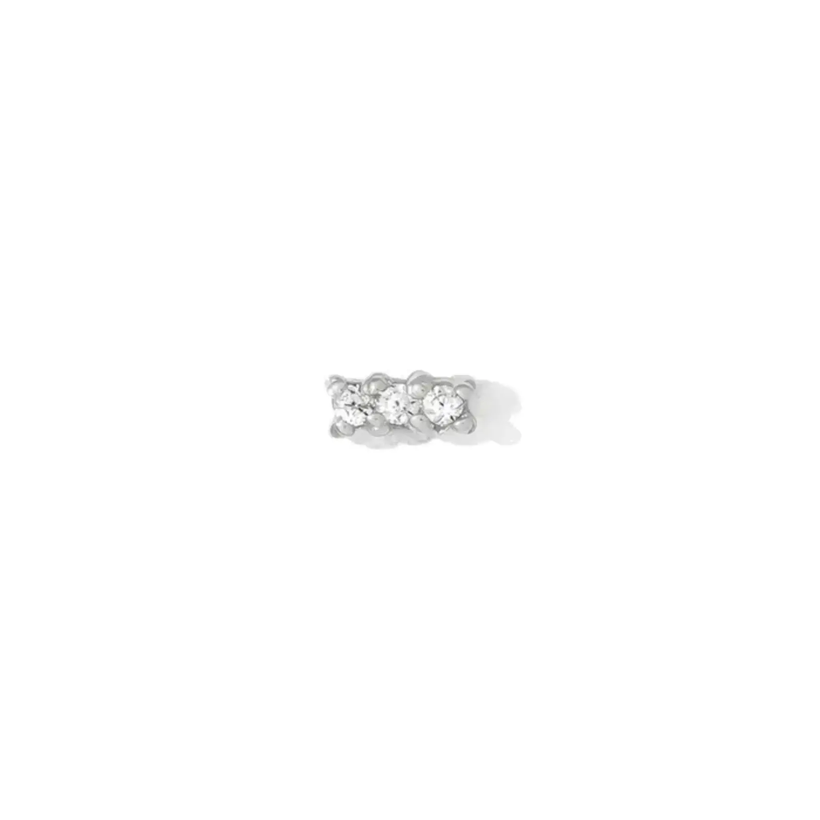 Tawapa Micro rail with  cubic zirconia 14k white gold