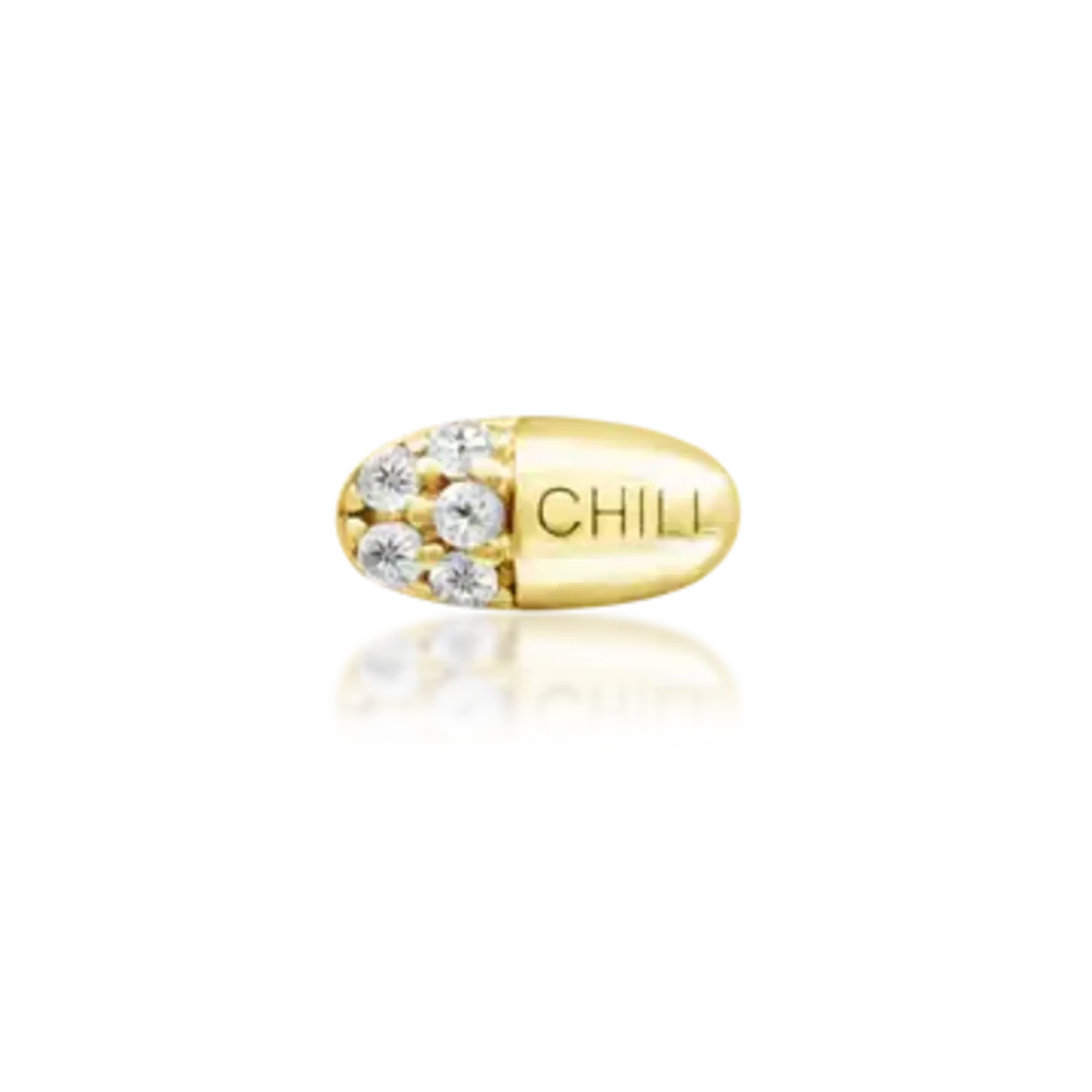 Junipurr Chill Pill met cubic zirconia van 14k solid goud