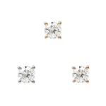 Buddha jewelry Prong  with Swarovski zirconia 3mm