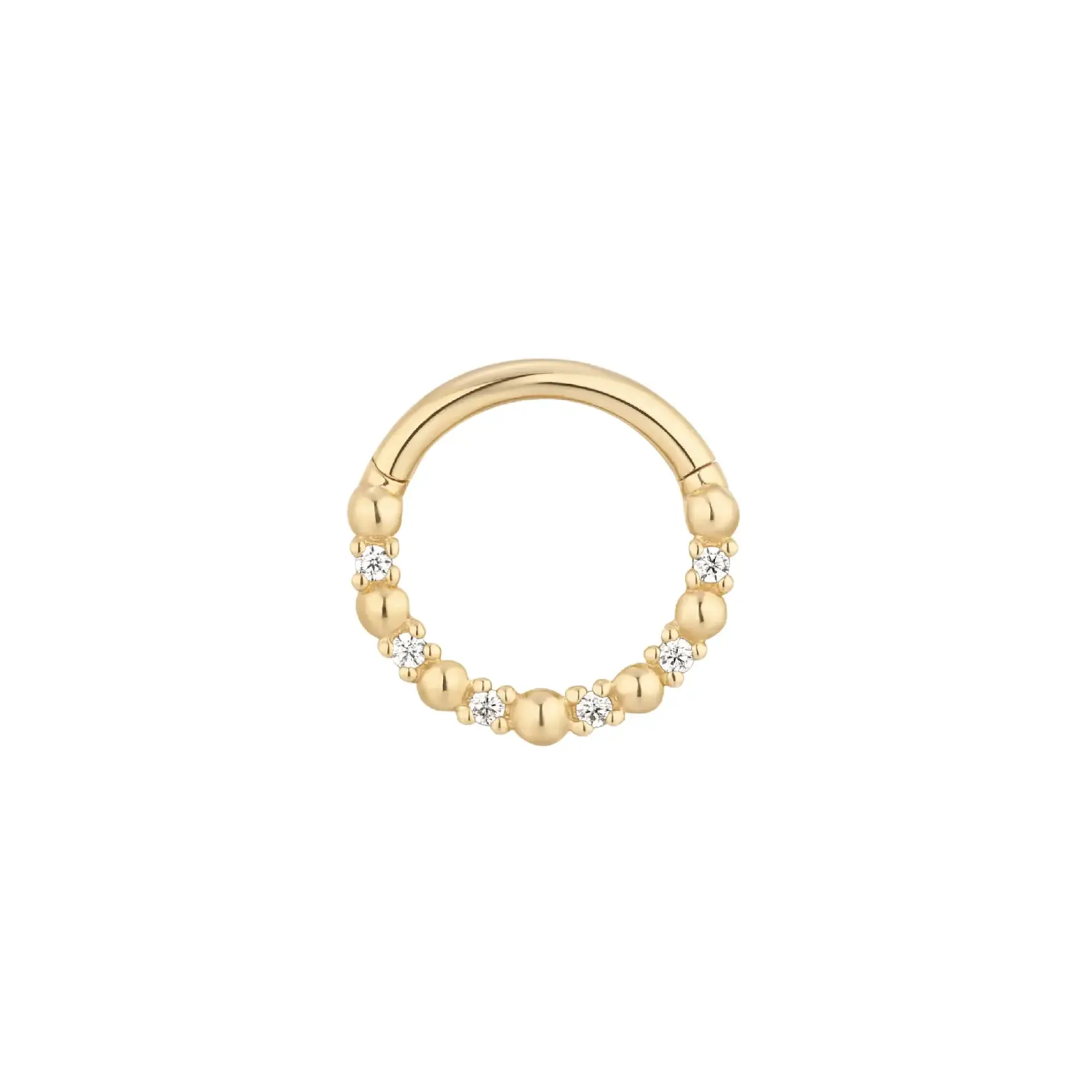 Buddha jewelry Love is love 8mm clicker met cubic zirconia geel goud