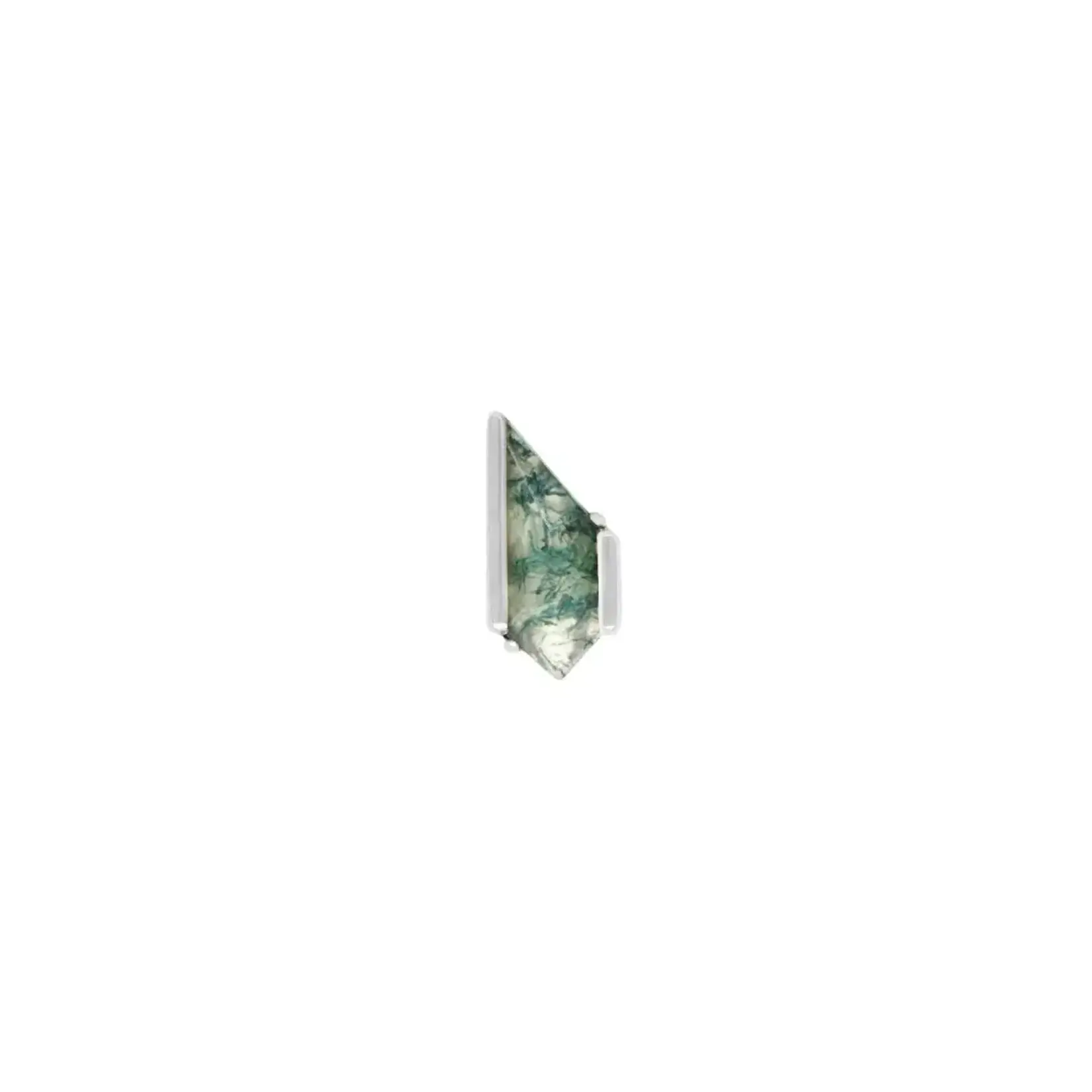 Buddha jewelry Vinyl with Moss Agate 14k white gold