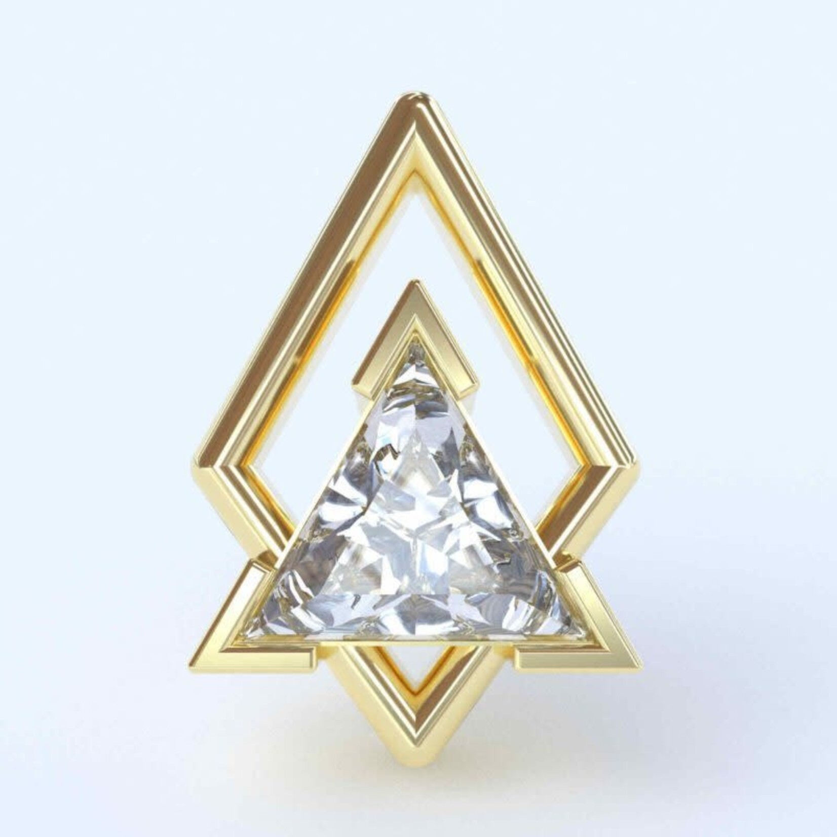 Teide with CZ 18k yellow gold