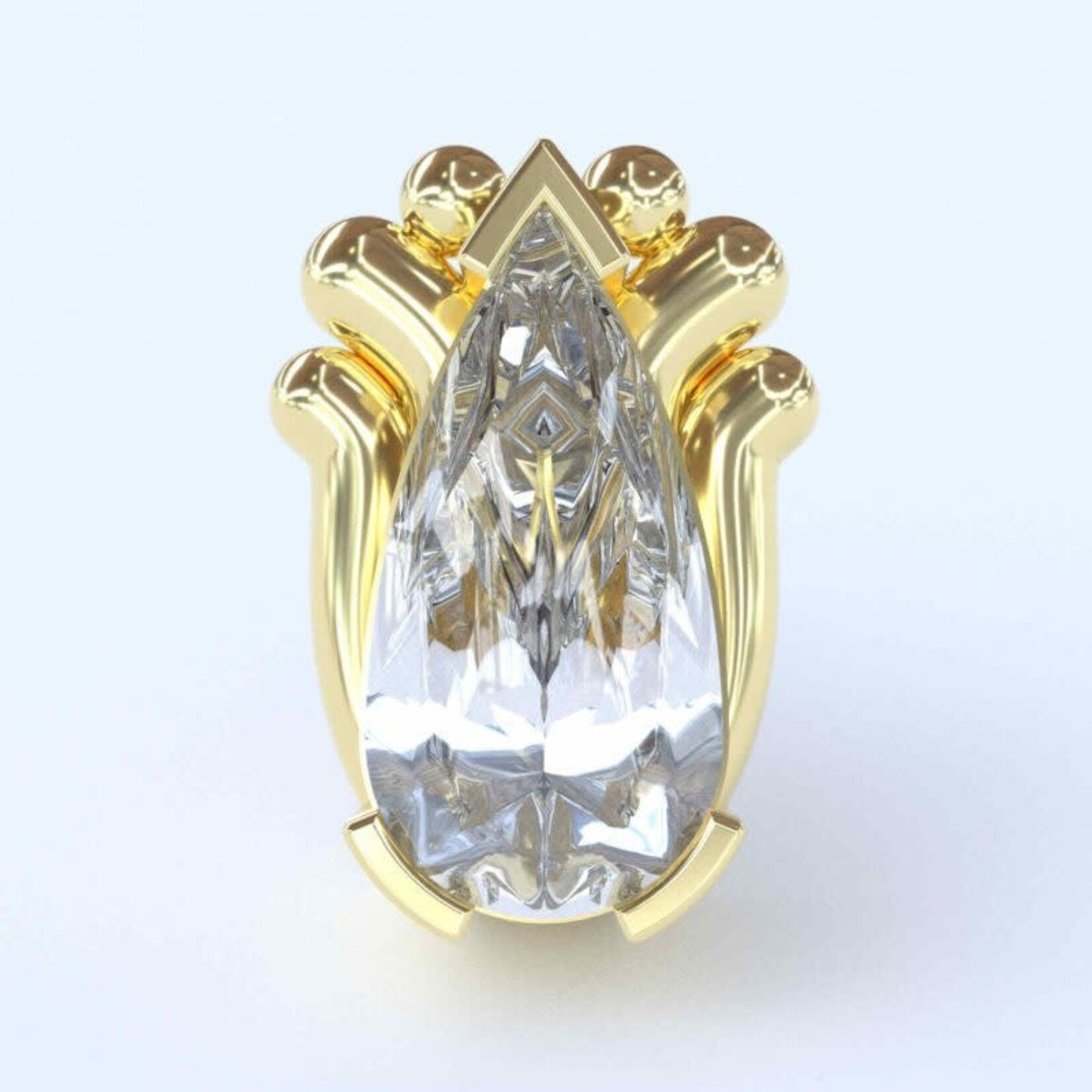 Etna with CZ 18k yelow gold