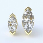 Marquise chevron BIG with CZ  18k yellow gold