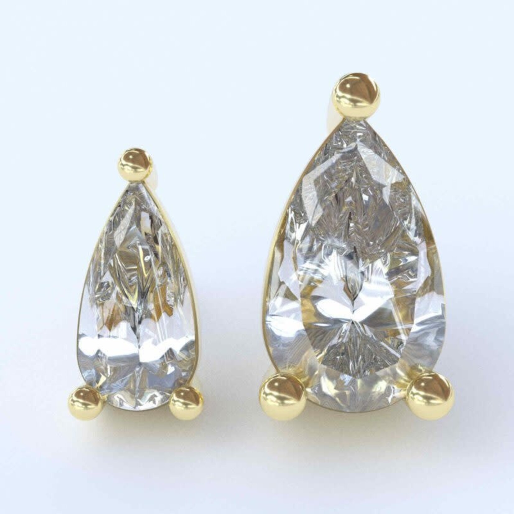 Pearl prong SMALL with CZ 18k yellow gold