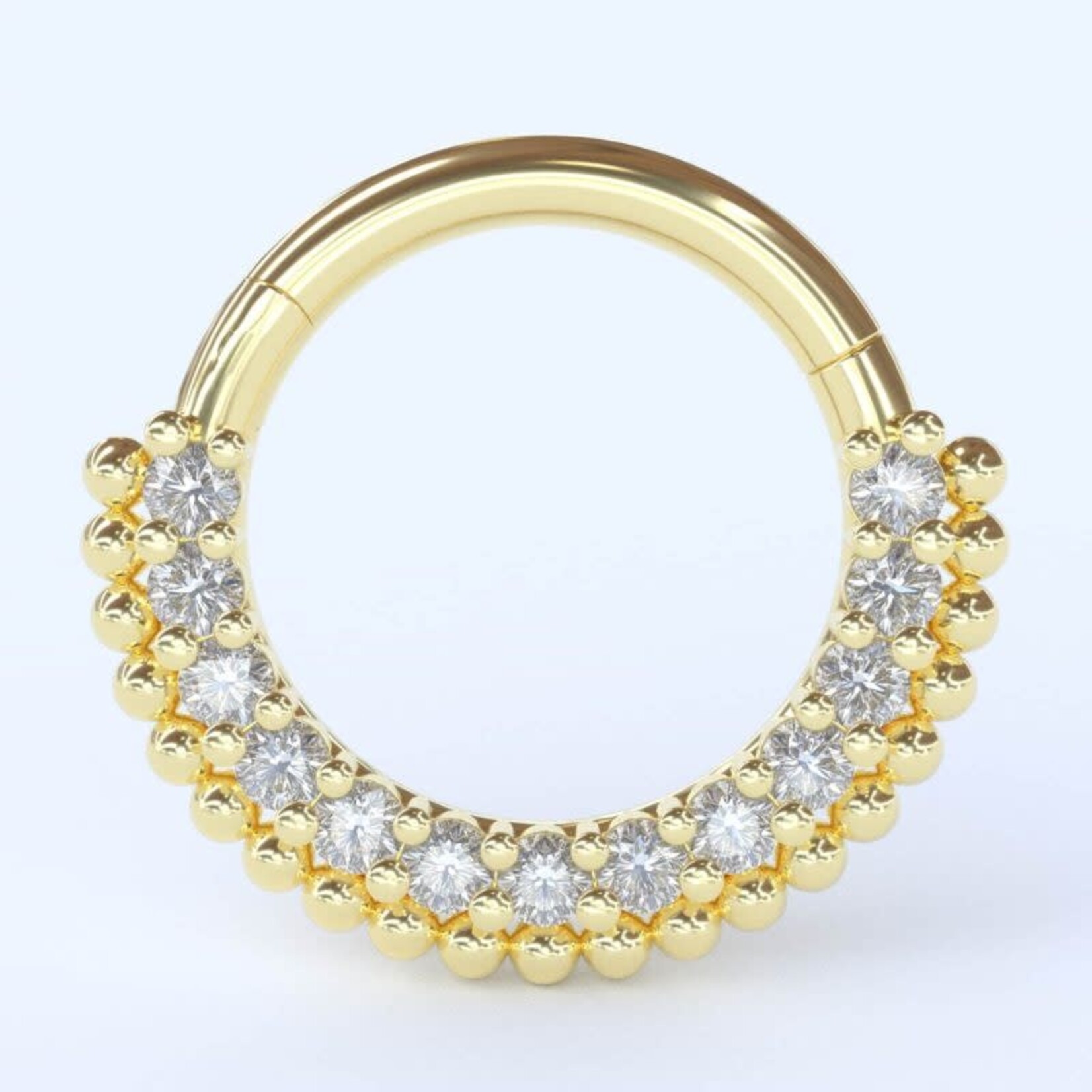 Flora with CZ 8mm 18k yellow gold
