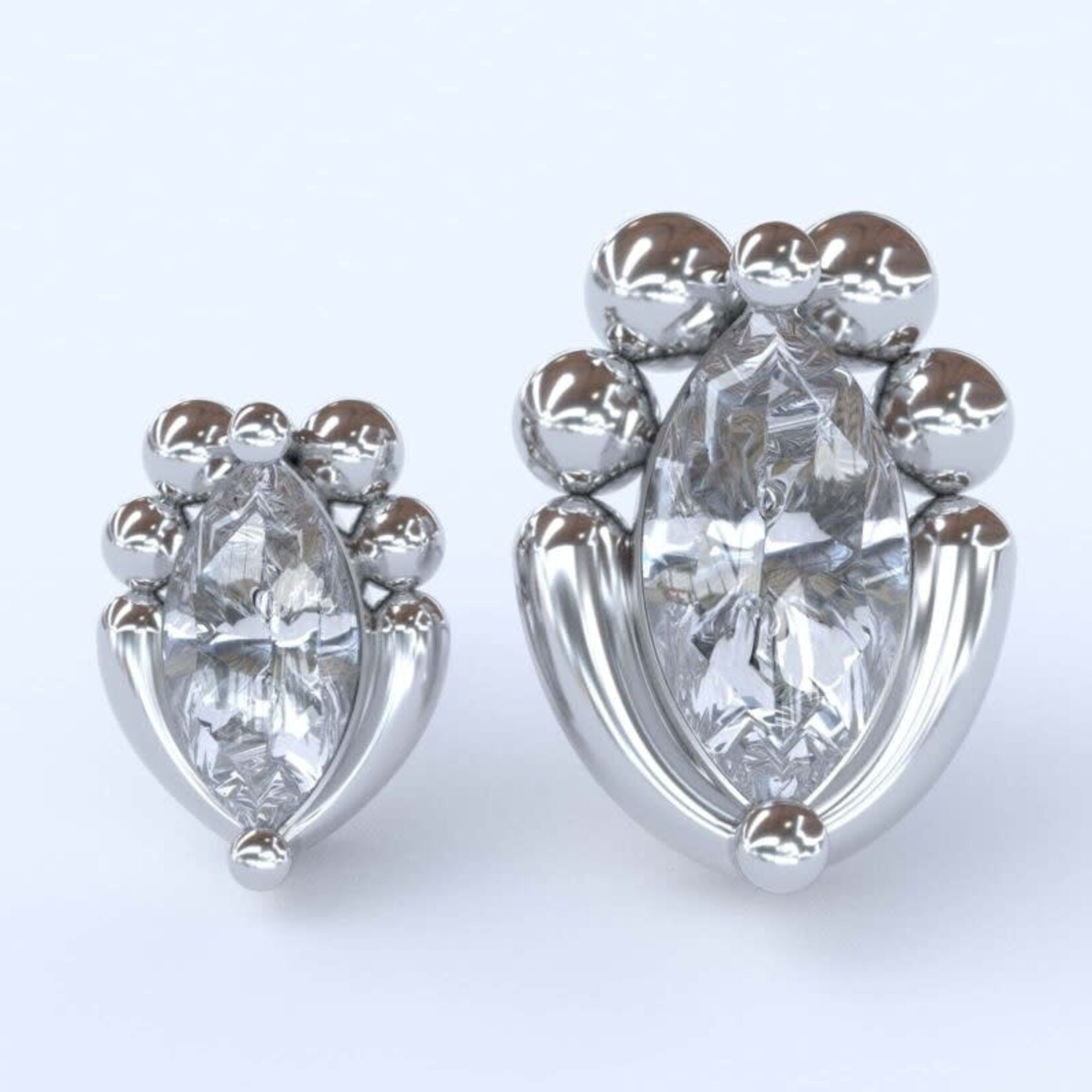 Venezia SMALL with CZ 18k white gold