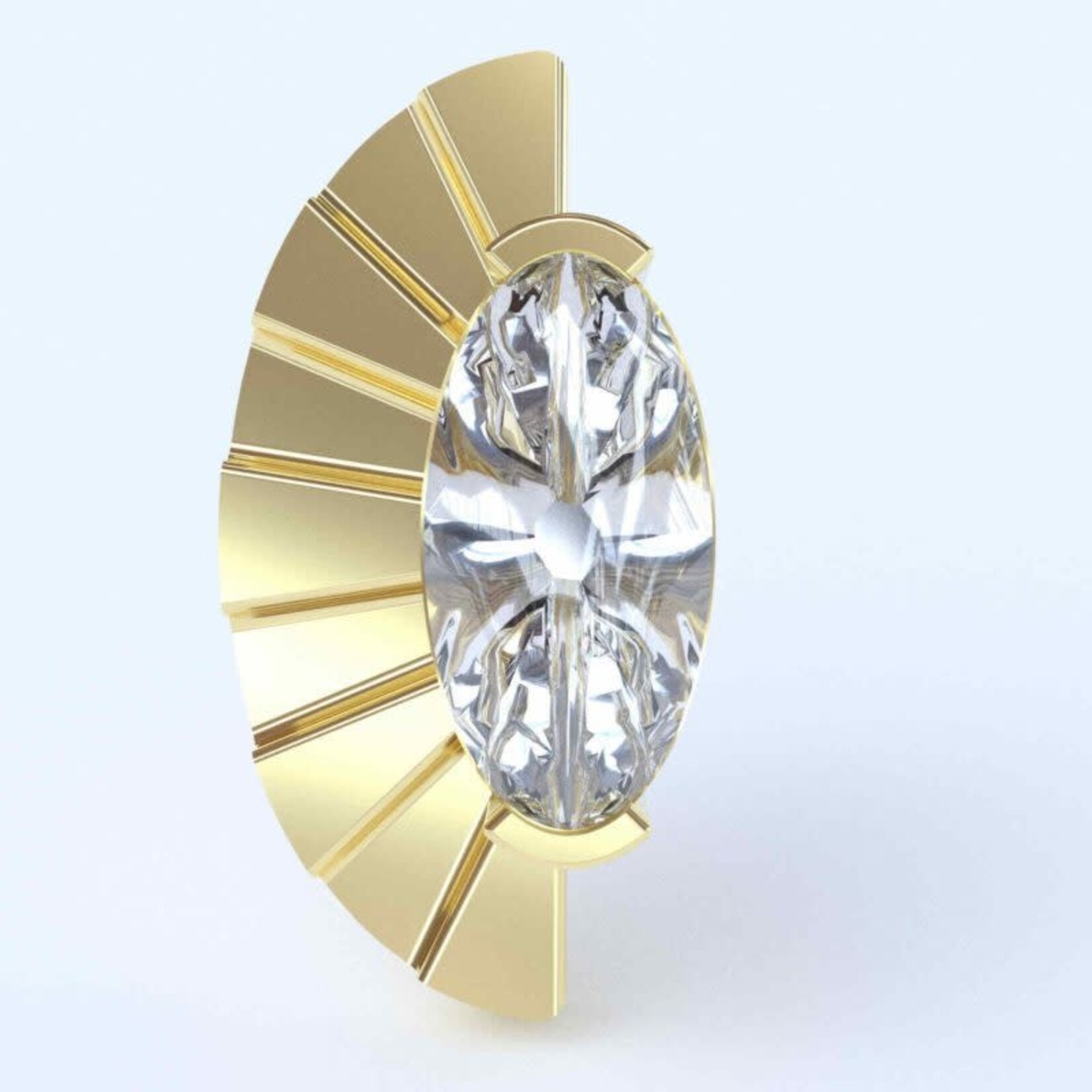 Cleopatra with CZ 18k yellow gold