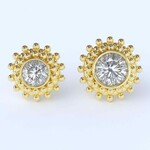 Mini sun SMALL with CZ 18k yellow gold