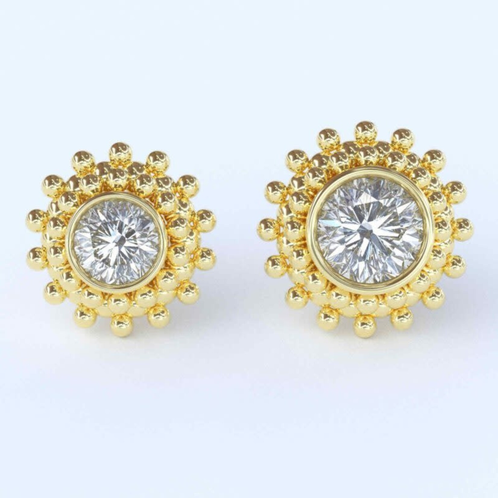 Mini sun SMALL with CZ 18k yellow gold
