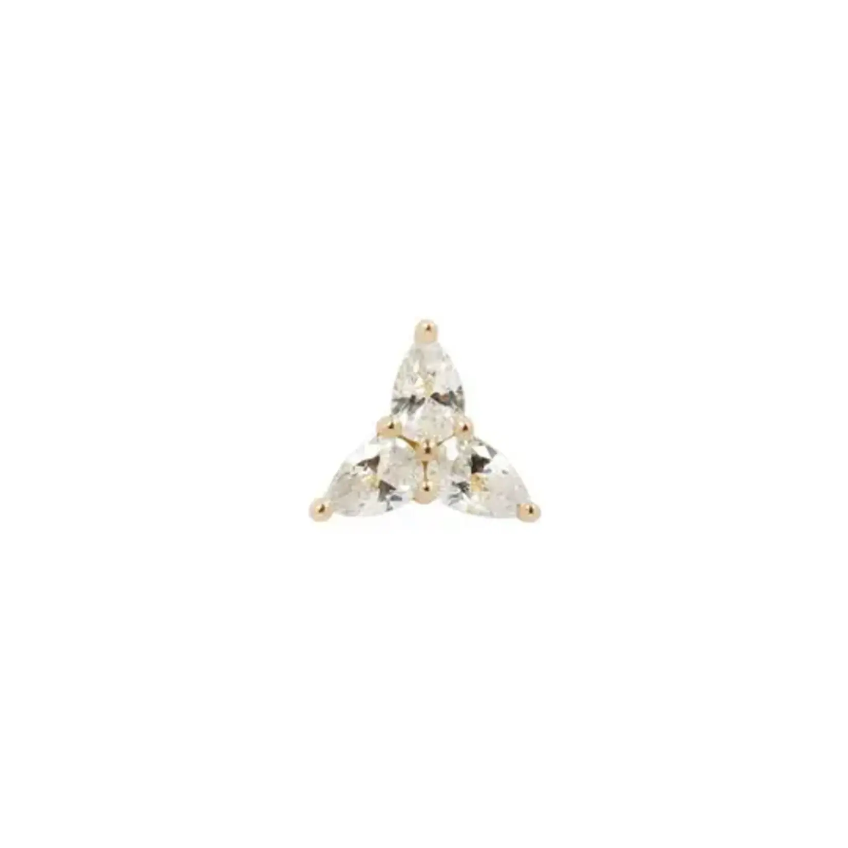 Buddha jewelry 3 little pears with cubic zirconia 14k yellow gold