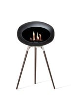 le feu Ground high black, Brushed stainless steel, smoked oak