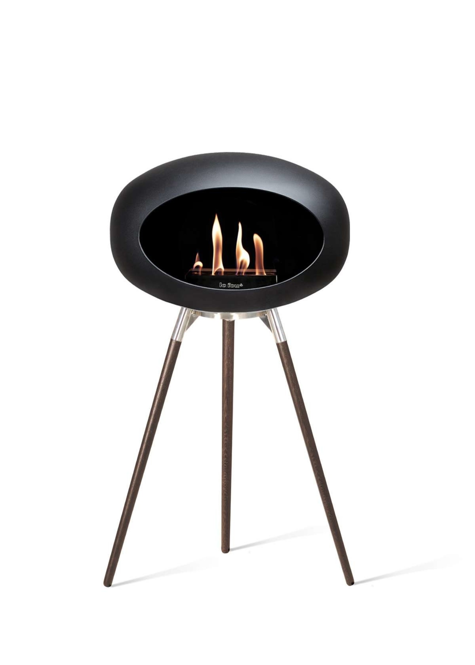 le feu Ground high black, Brushed stainless steel, smoked oak