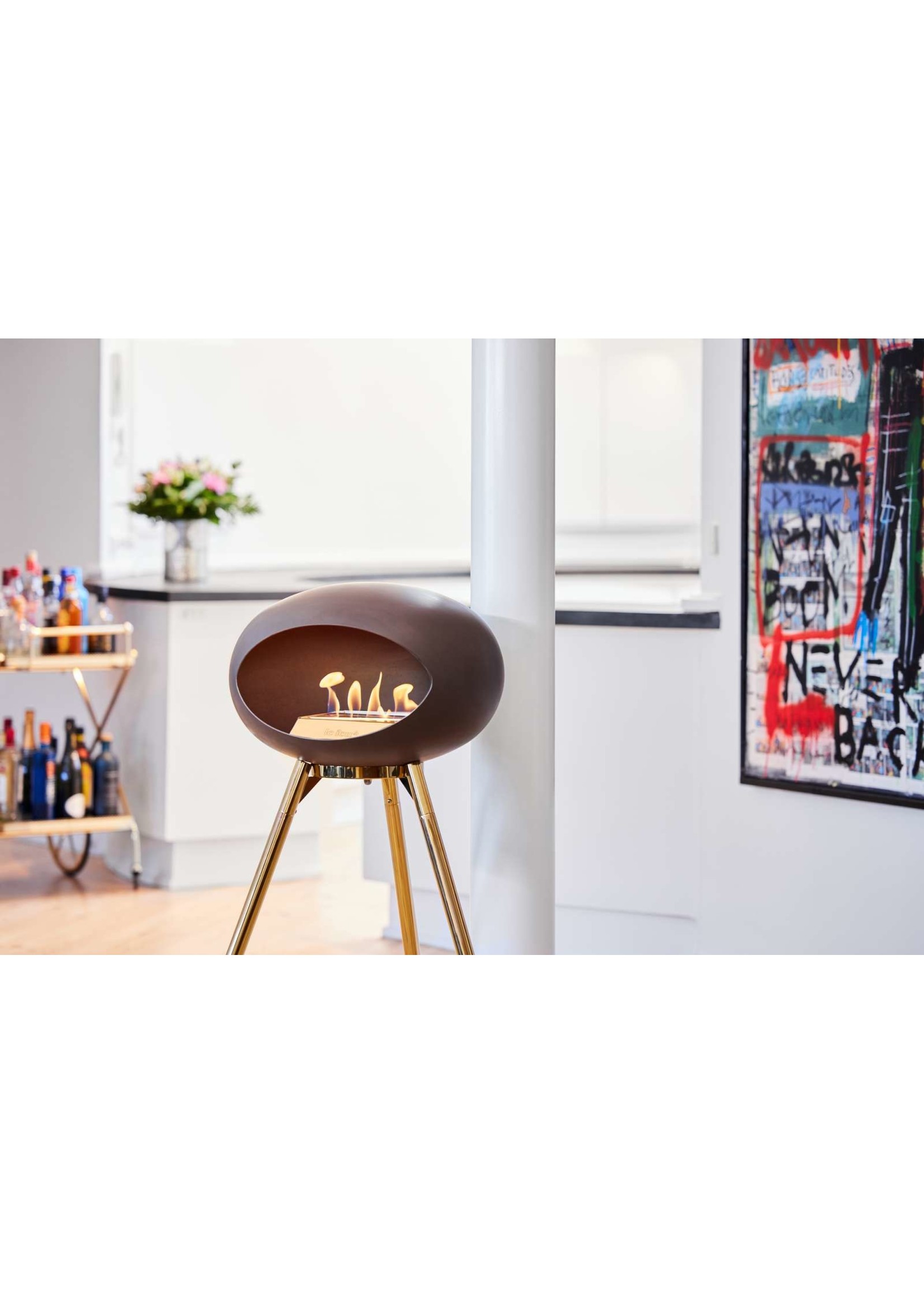 le feu Ground high white rose gold soaptreated oak legs