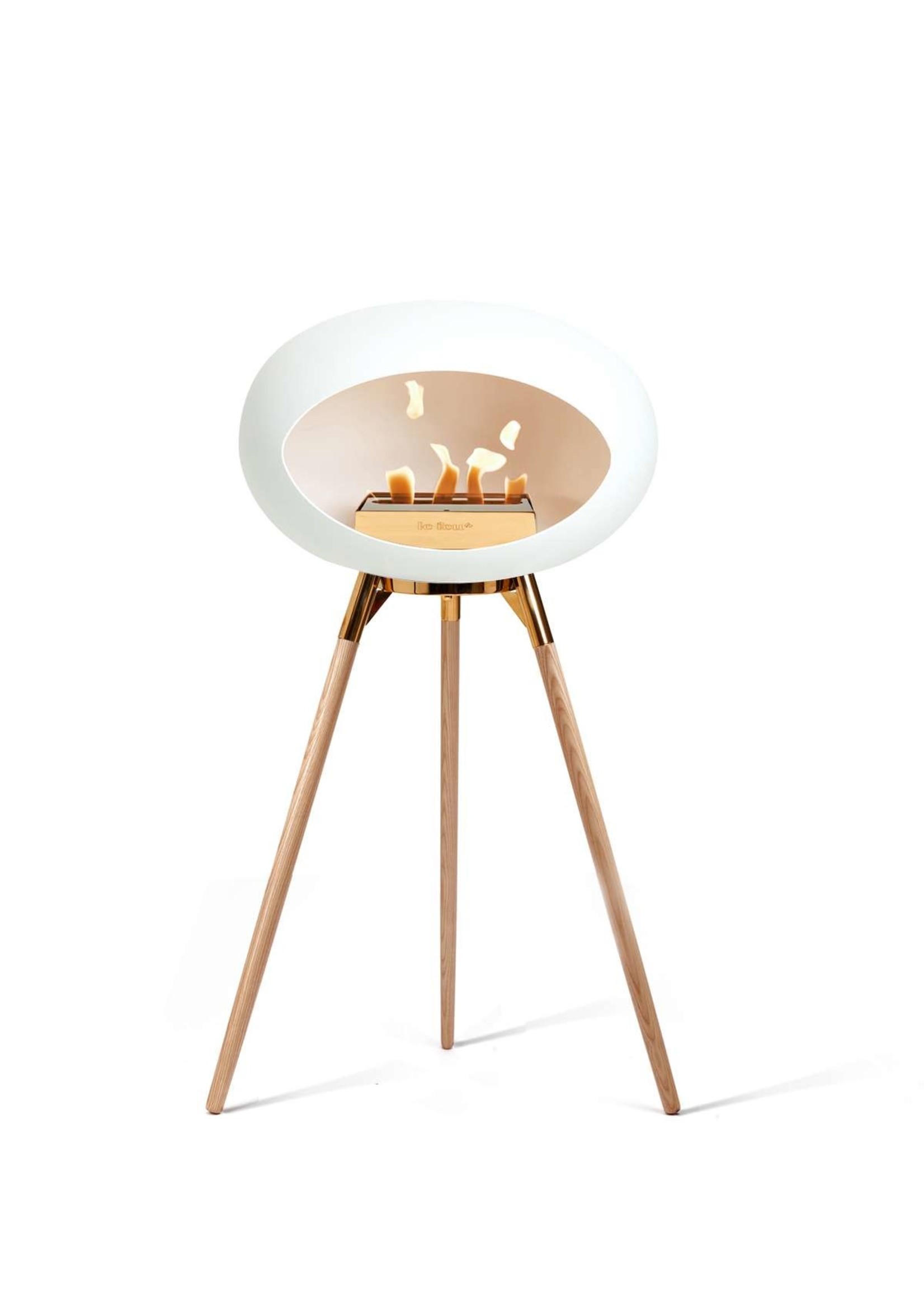 le feu Ground high white rose gold soaptreated oak legs