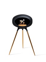 le feu Ground high black, black bowl, rose gold legs