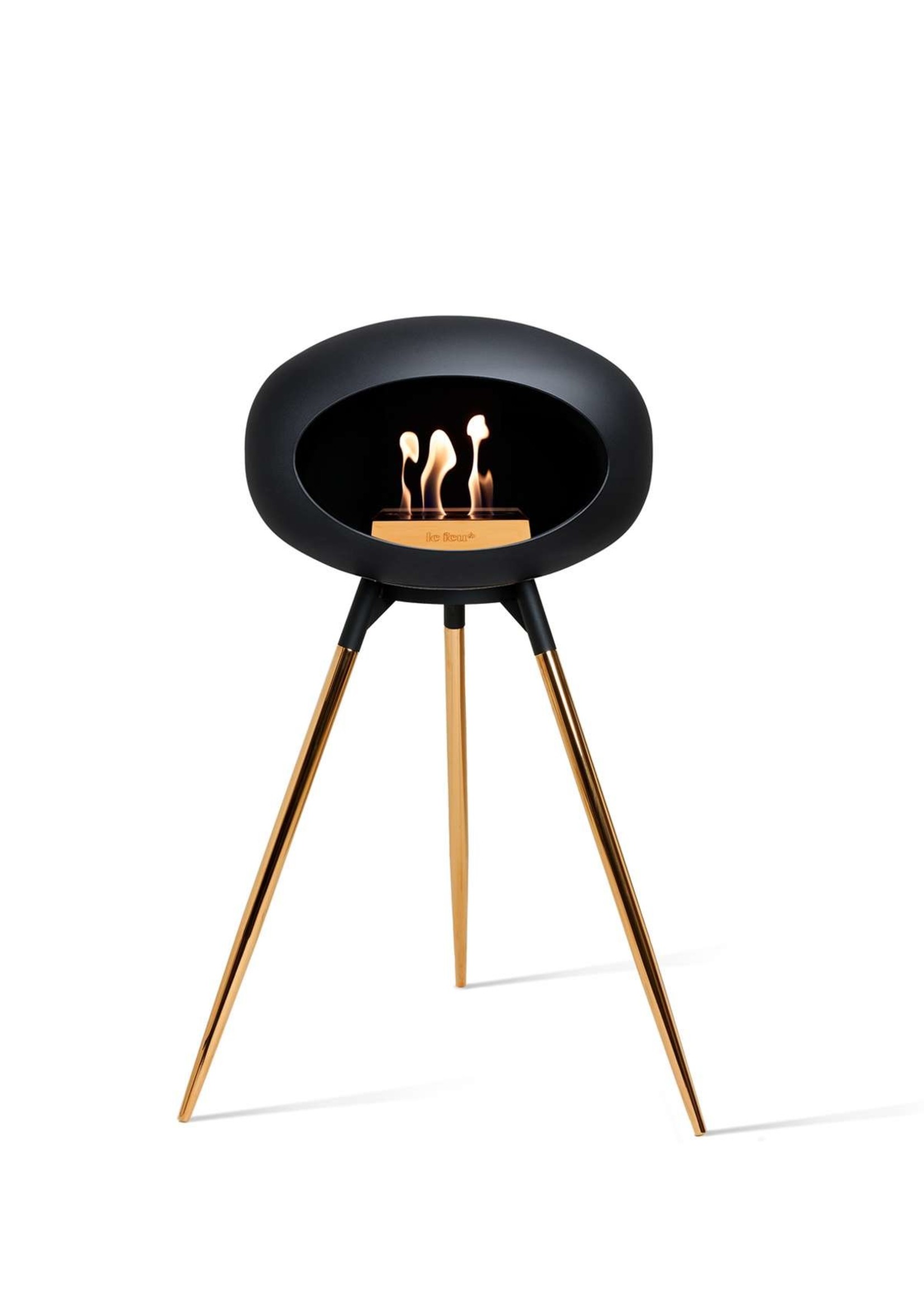 le feu Ground high black, black bowl, rose gold legs