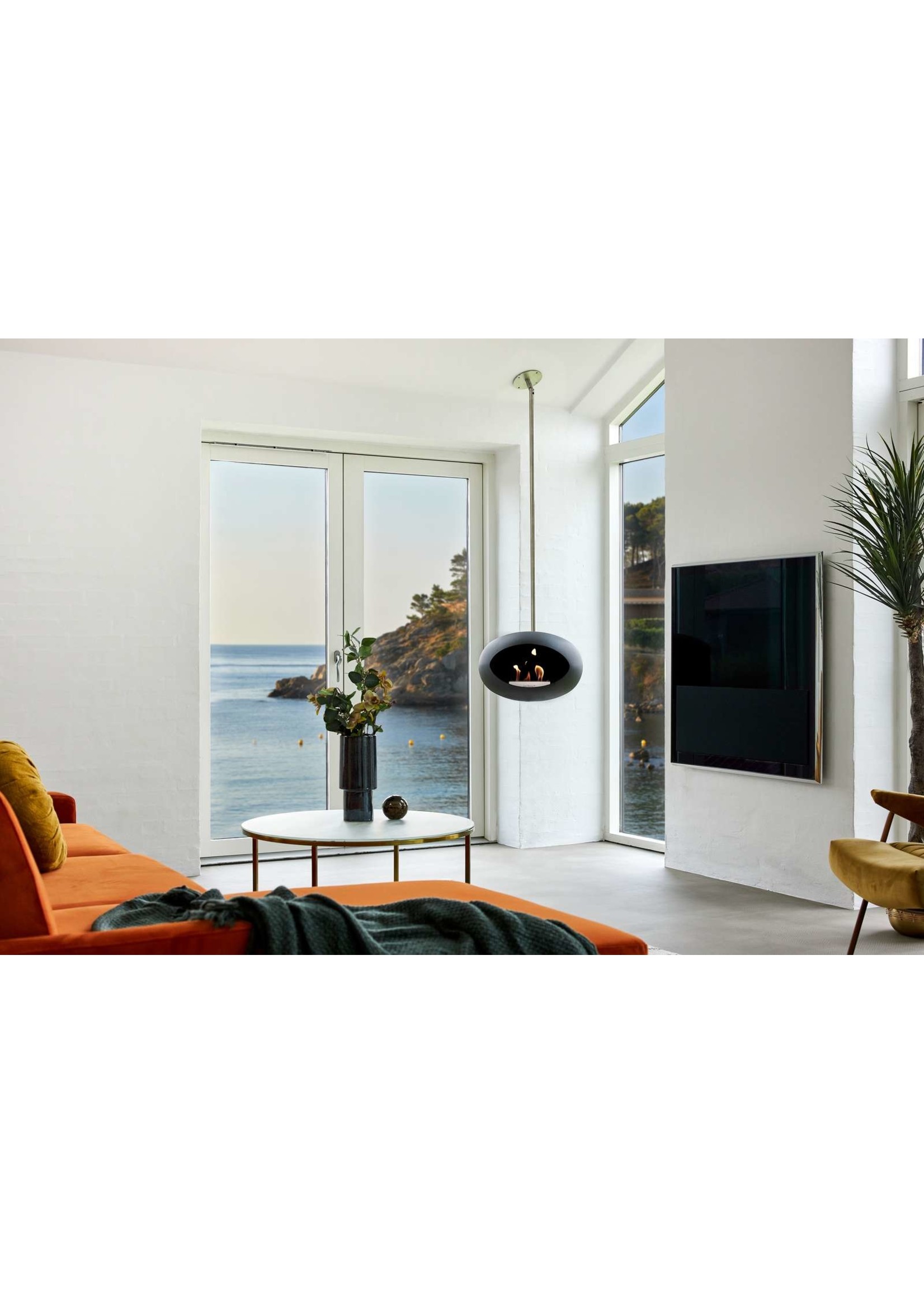 le feu Sky Black, brushed stainless steel pole