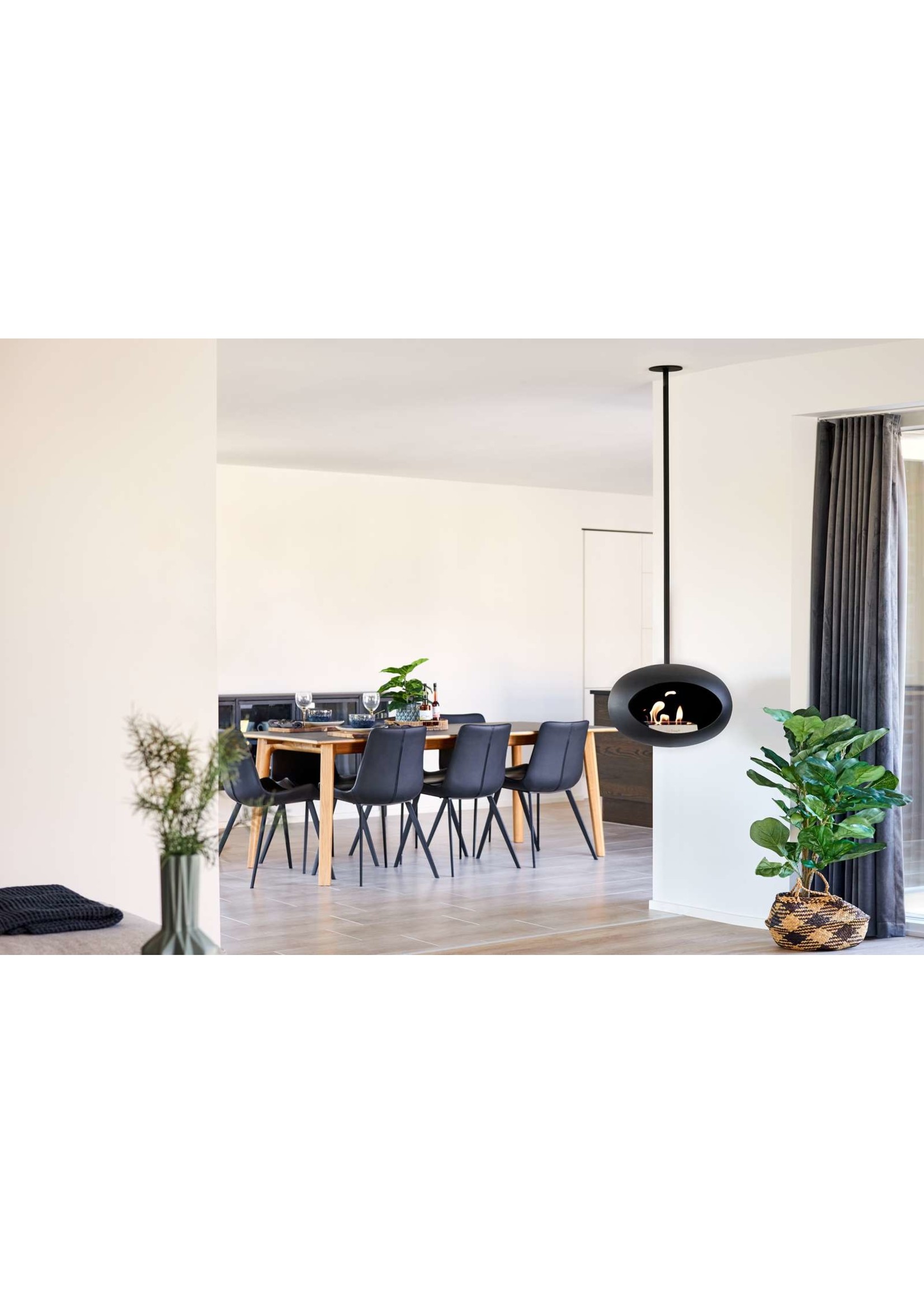 le feu Sky Mocca, brushed stainless steel pole