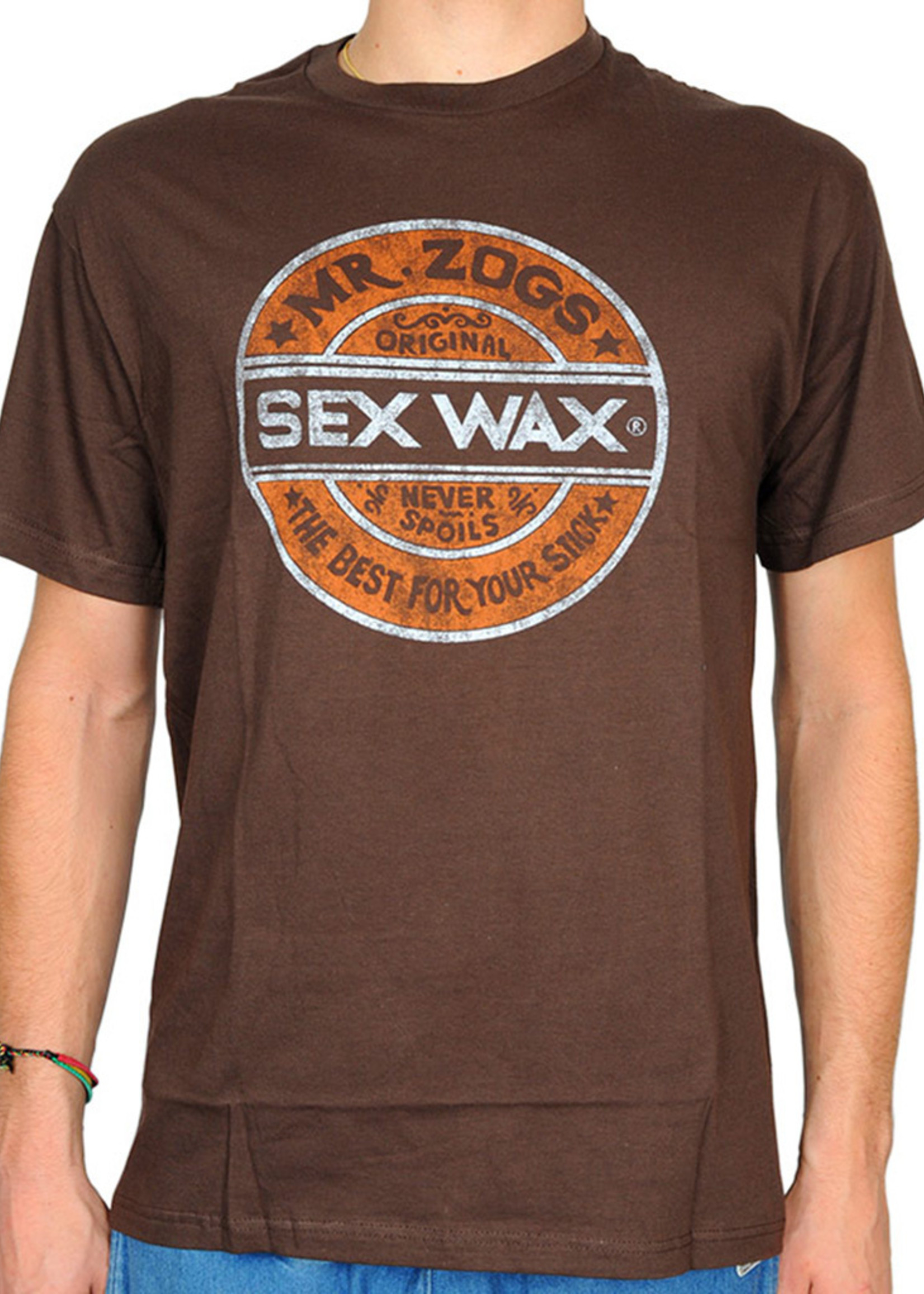 Sex Wax Sex Wax Distress Retro T-Shirt Brown