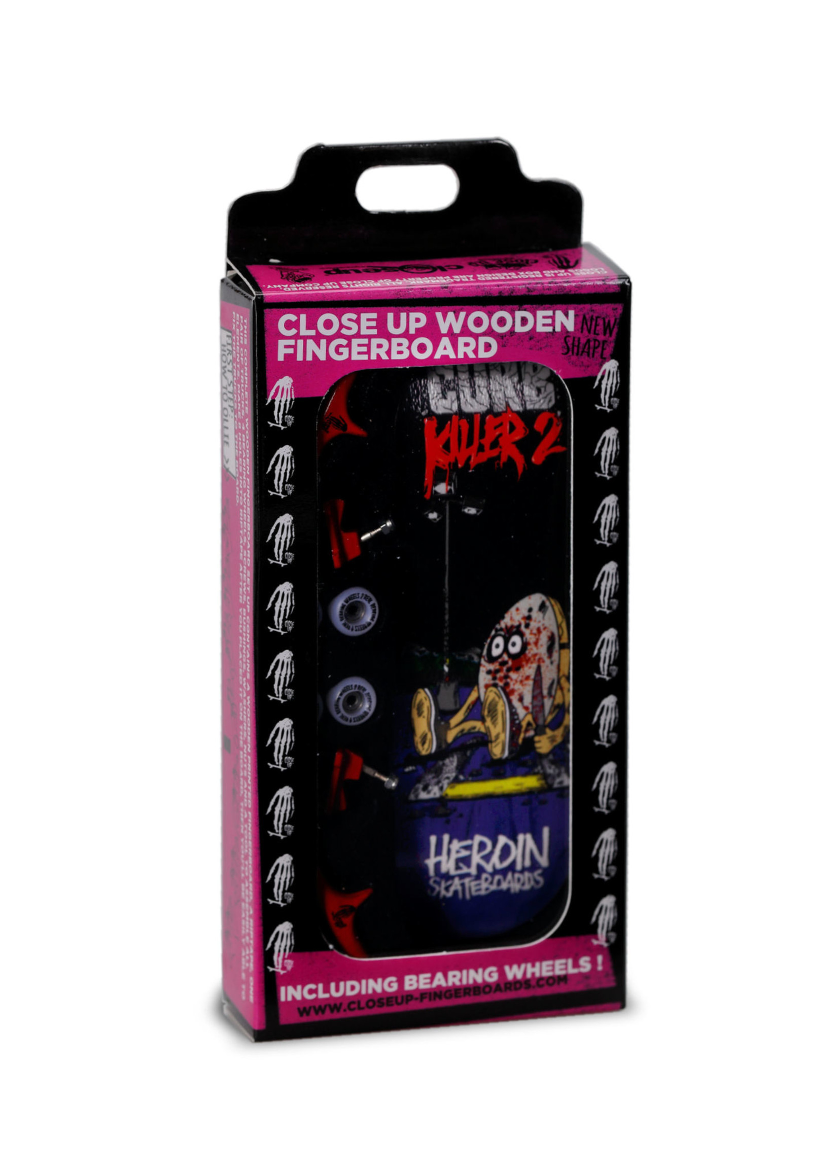 Close Up Fingerboards Close Up Heroin Curb Killer 2 Purple 34 mm Generation 5.1 Fingerboard Setup