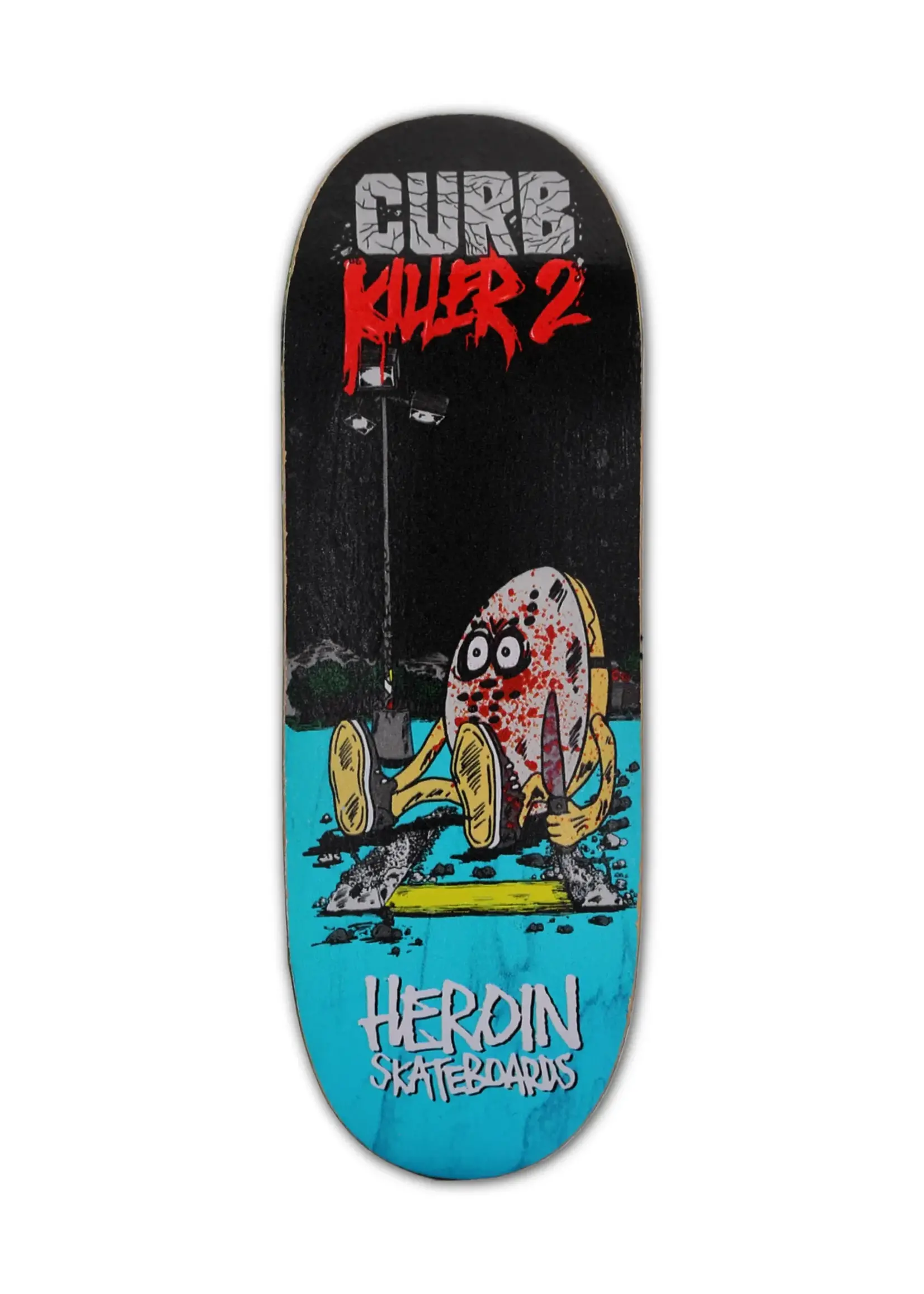 Close Up Fingerboards Close Up Heroin Curb Killer 2 Light Blue 34 mm Generation 5.1 Fingerboard Setup