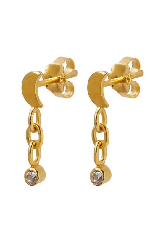 Xzota Tiny moonstone earrings gp