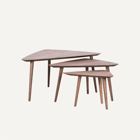 Tomrer Salontafel Driehoek | Walnoot Tomrer Salontafel Driehoek | Walnoot