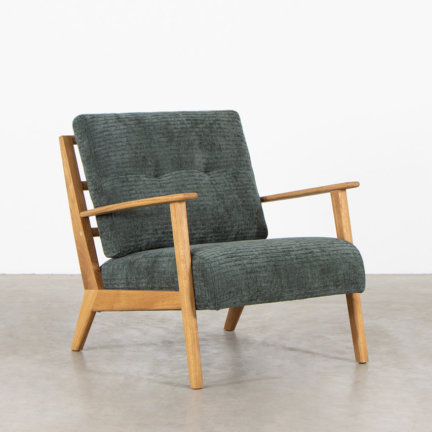 Hans Armchair Oak Taranto Pine Green Sav kse