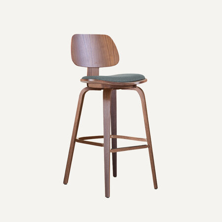 Junni Bar Chair Walnut | Turquoise