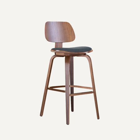 Junni Bar Chair Walnut | Indigo