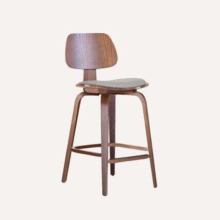 Junni Counter Bar Chair Walnut | Steel