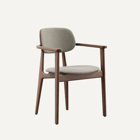 Sinni with armrests Walnut Coloured | Bisque