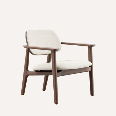 Sinni Lounge Met Arm Walnoot Gekleurd | Linnen